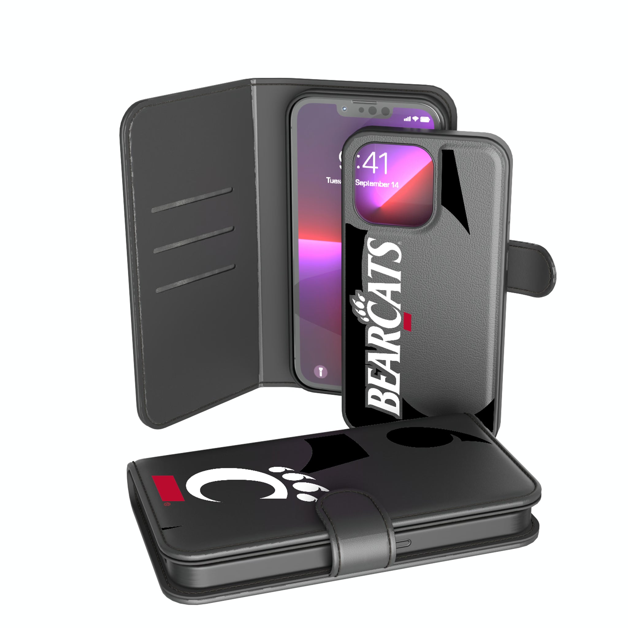 University of Cincinnati Bearcats Monocolor Tilt iPhone Wallet Phone Case for Apple iPhone