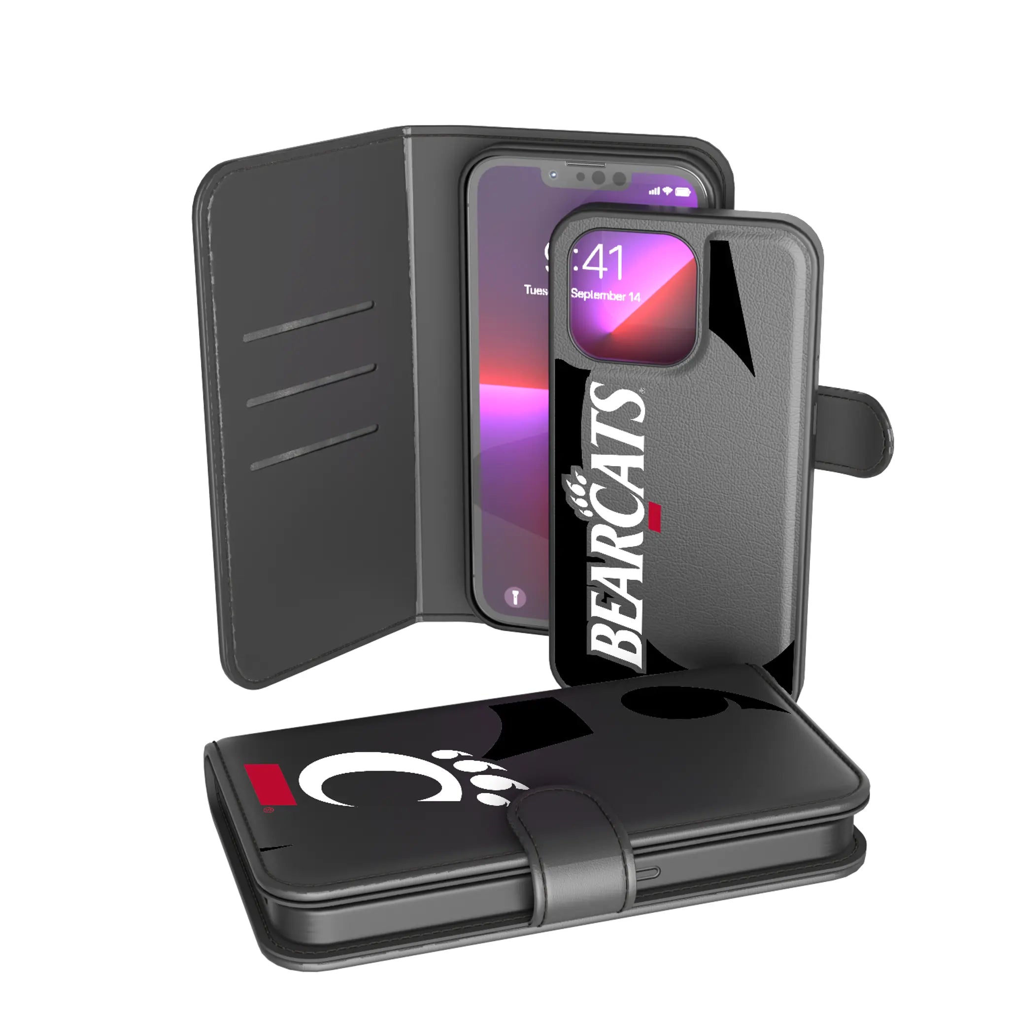University of Cincinnati Bearcats Monocolor Tilt iPhone Wallet Phone Case for Apple iPhone