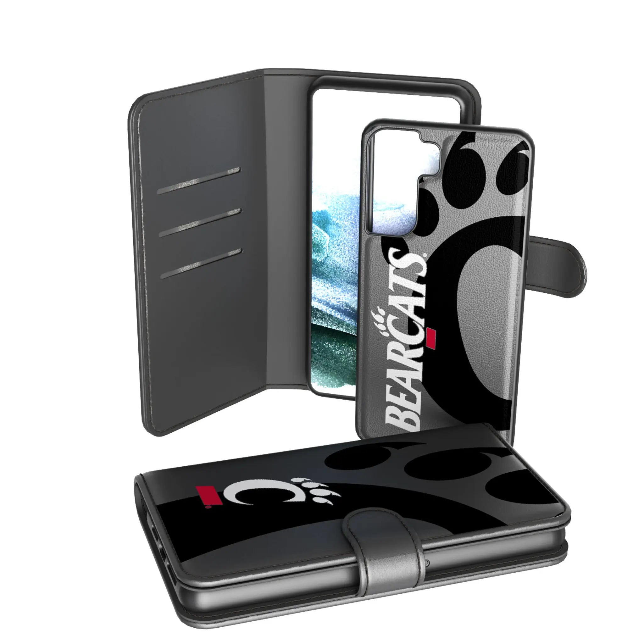 University of Cincinnati Bearcats Monocolor Tilt Galaxy Wallet Phone Case for Samsung Galaxy
