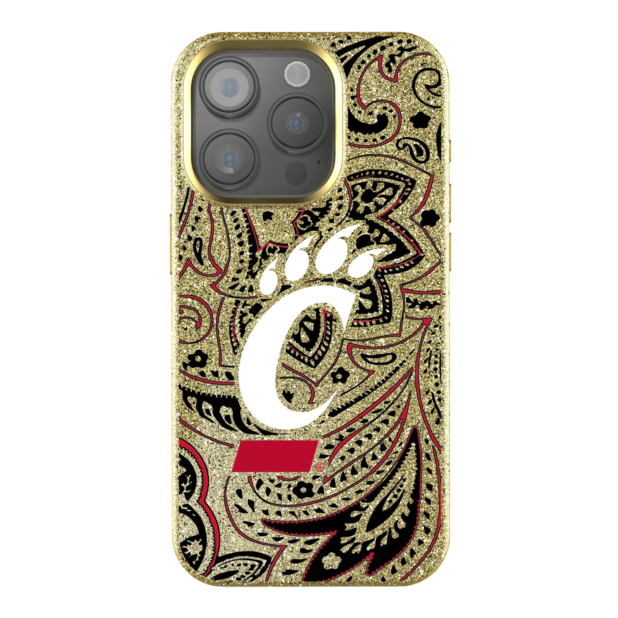 University of Cincinnati Bearcats Paisley iPhone Bling Phone Case for Apple iPhone