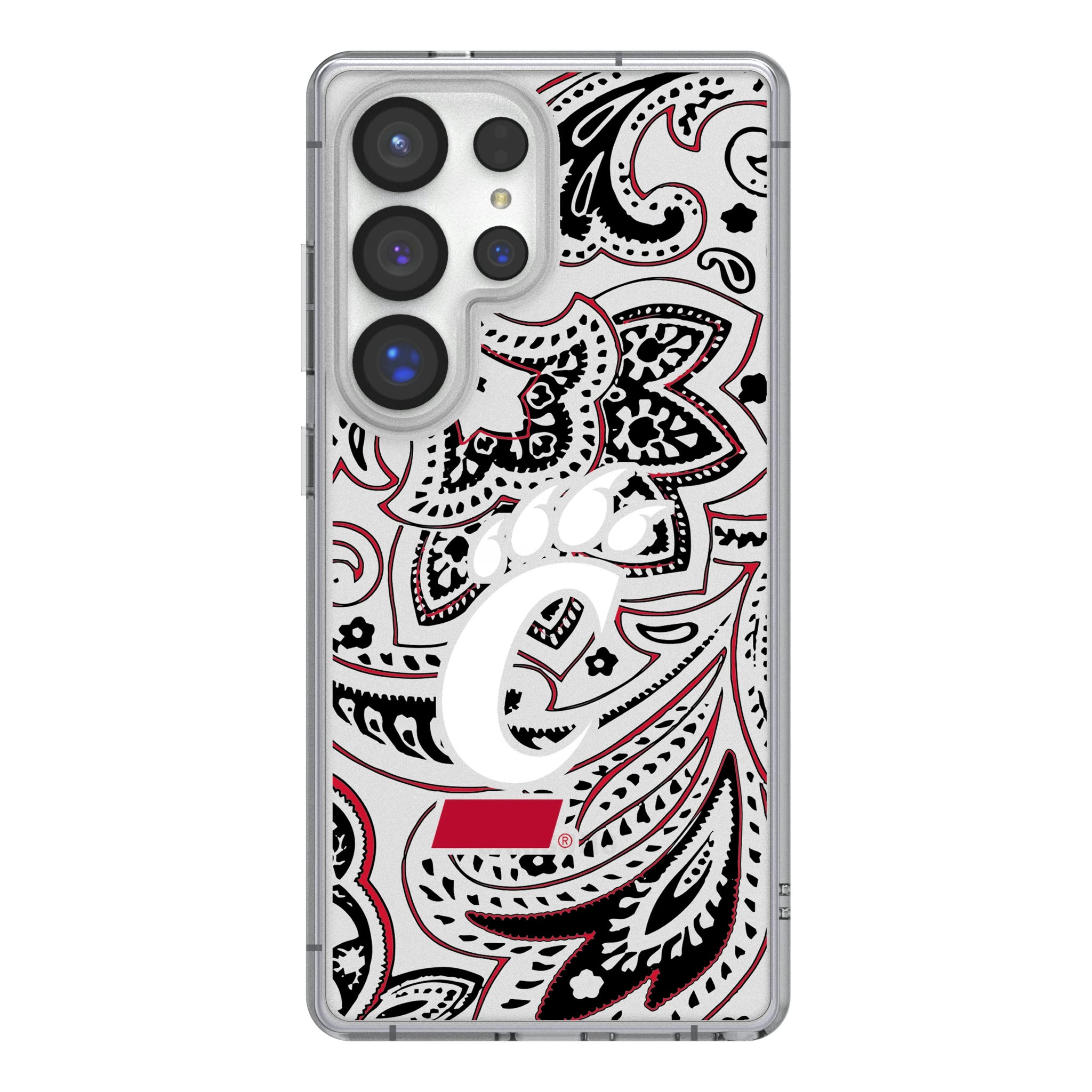 University of Cincinnati Bearcats Paisley Galaxy Clear Phone Case for Samsung Galaxy