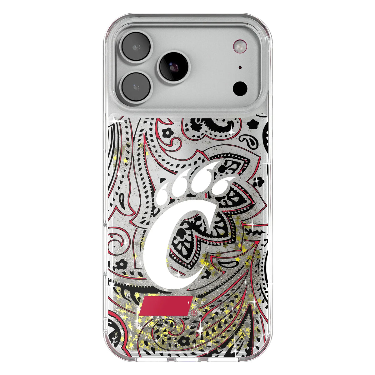University of Cincinnati Bearcats Paisley Glitter Phone Case for Apple iPhone