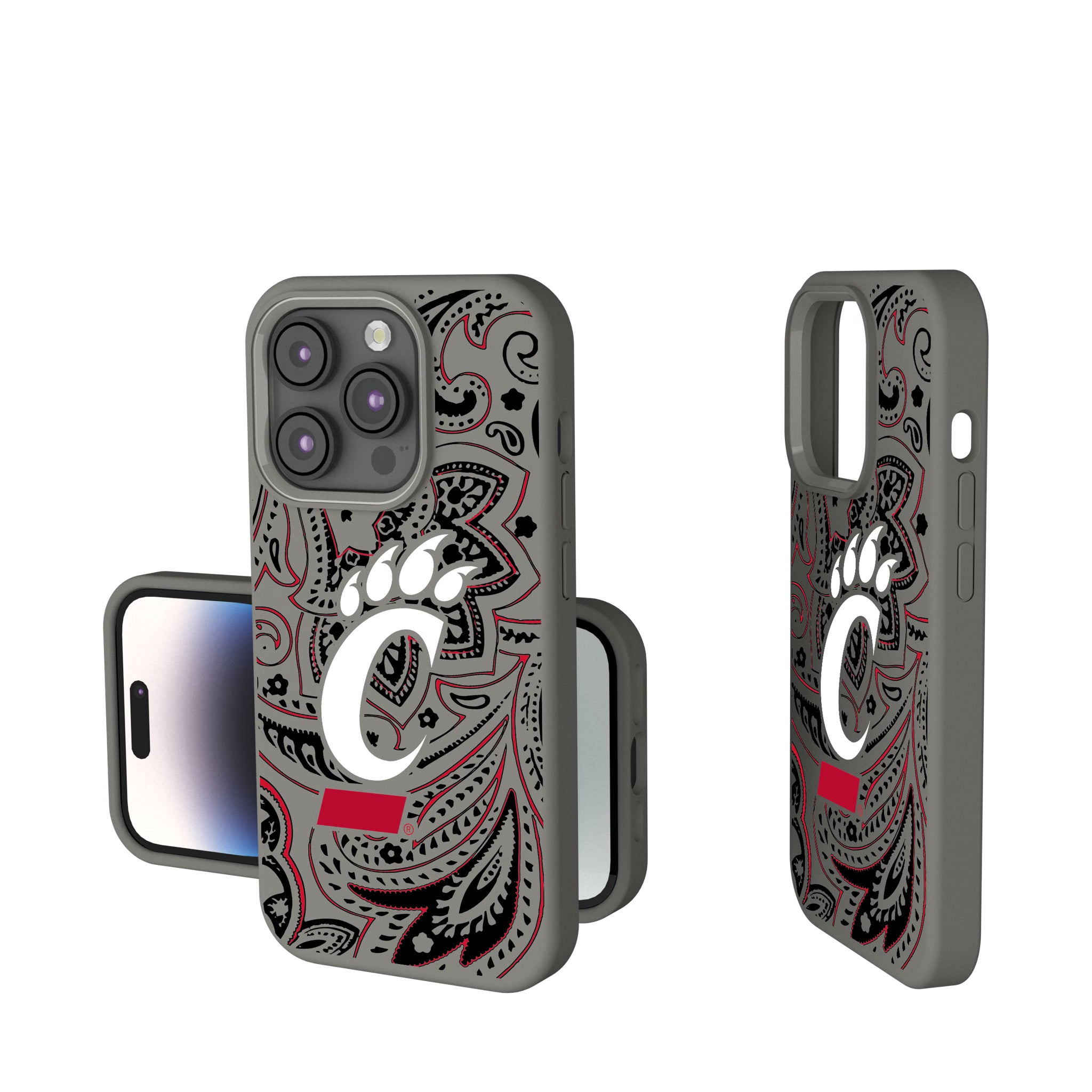 University of Cincinnati Bearcats Paisley iPhone Soft Touch Phone Case for Apple iPhone