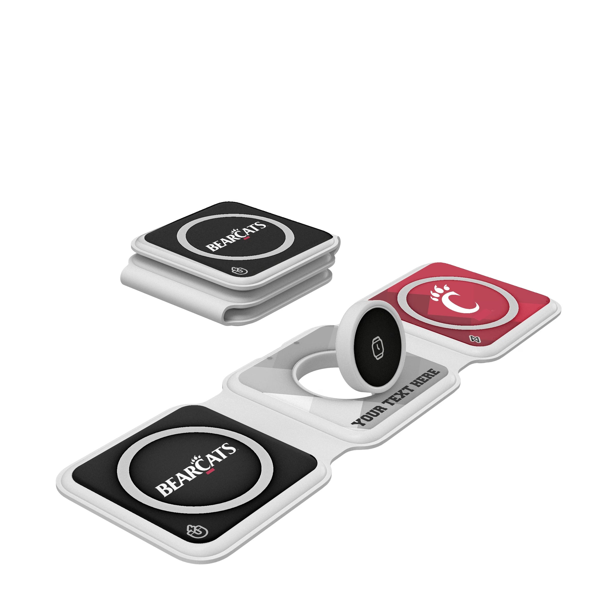 University of Cincinnati Bearcats Personalized Color Block Foldable 3 in 1 Charger