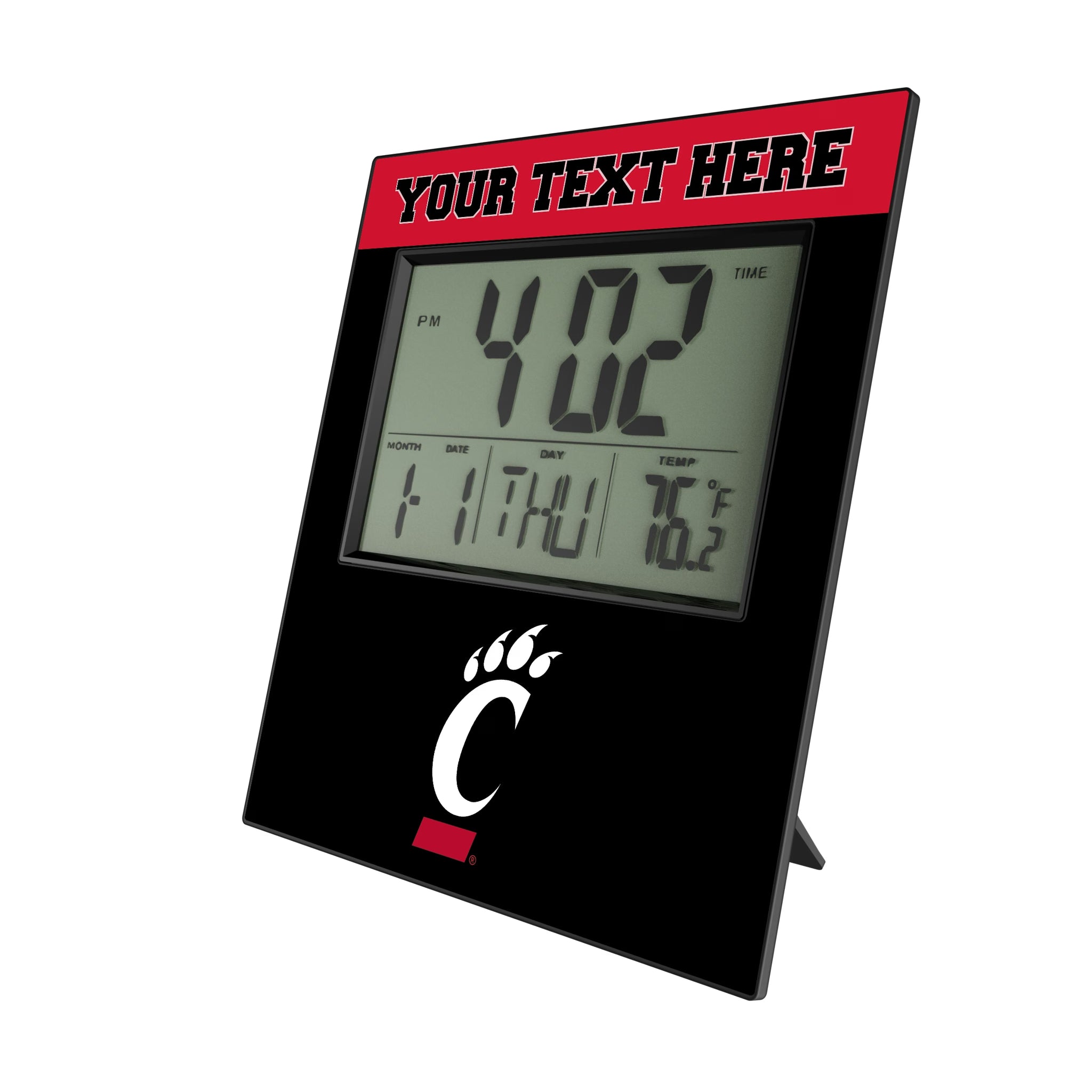University of Cincinnati Bearcats Personalized Color Block Wall Clock