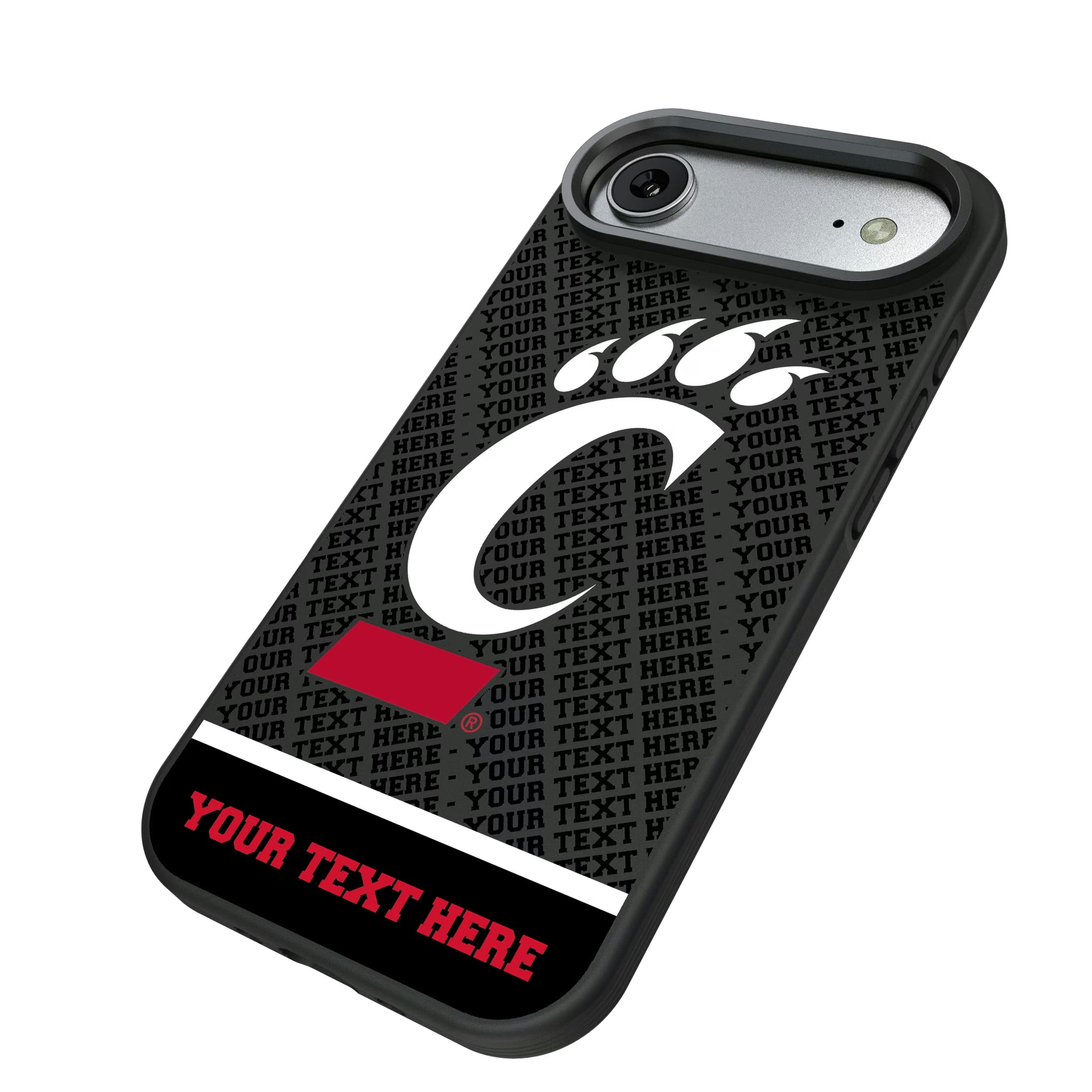 University of Cincinnati Bearcats Personalized EndZone Plus iPhone Bump Phone Case for Apple iPhone - Isometric View#Device_iPhone Air