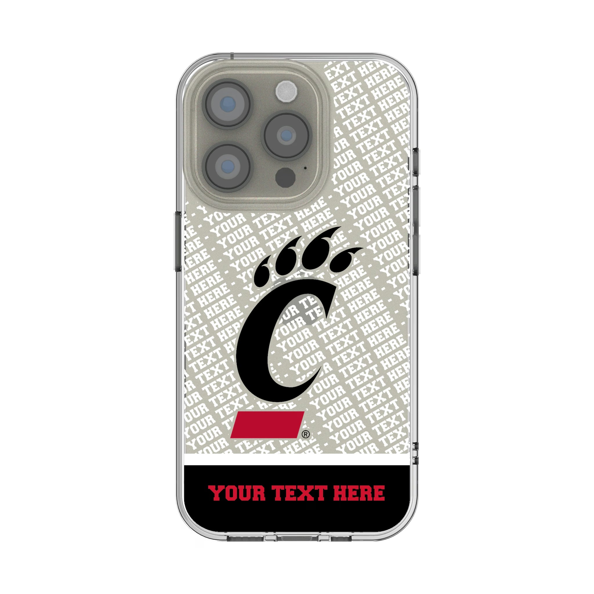 University of Cincinnati Bearcats Personalized EndZone Plus iPhone Clear Phone Case for Apple iPhone
