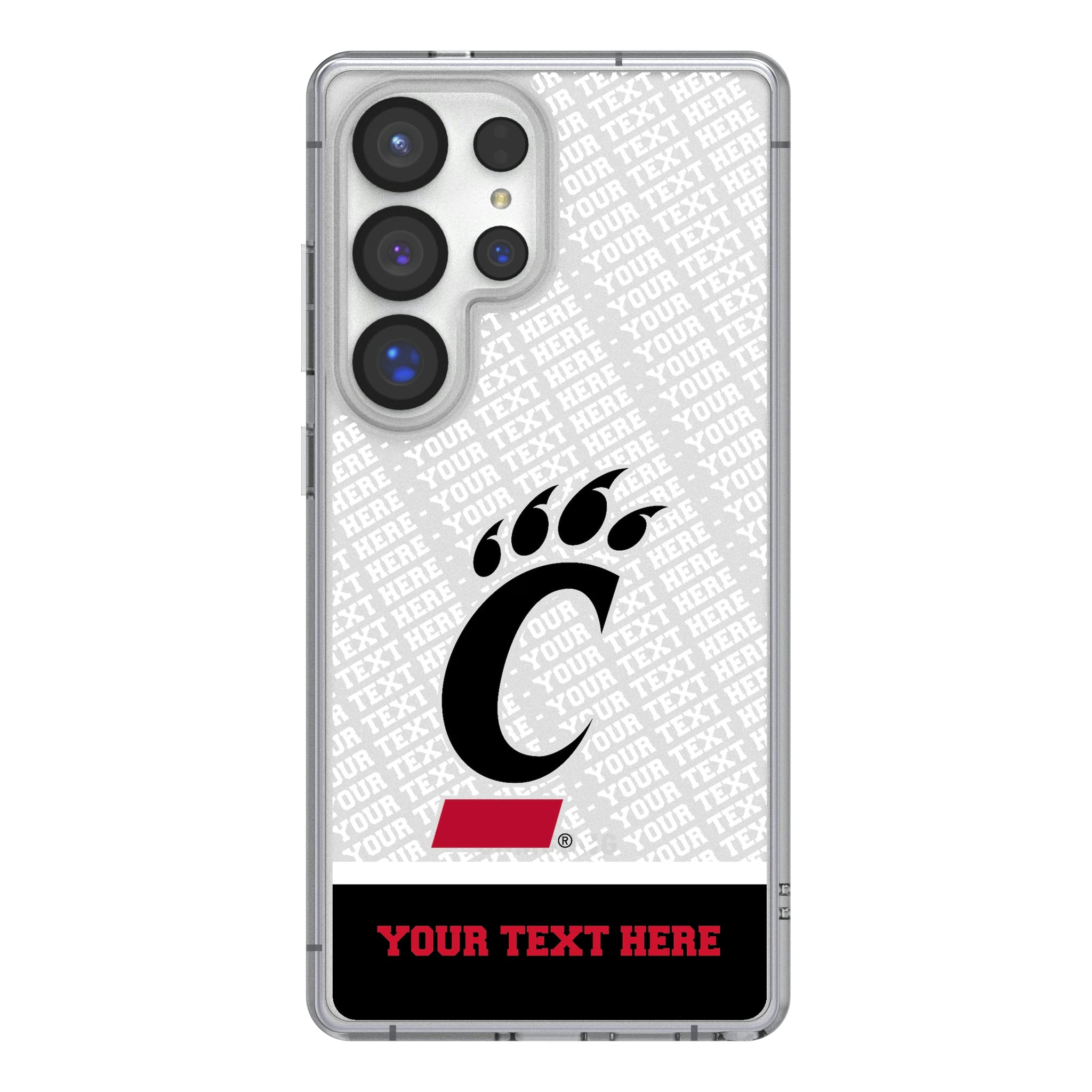 University of Cincinnati Bearcats Personalized EndZone Plus Galaxy Clear Phone Case for Samsung Galaxy