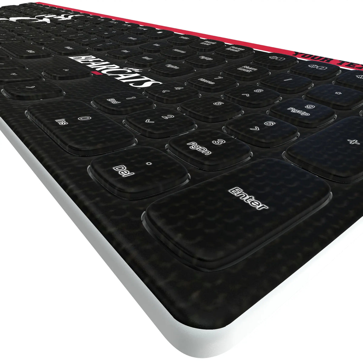 University of Cincinnati Bearcats Personalized Endzone Solid KKB605 Curved Wireless Keyboard - Detail