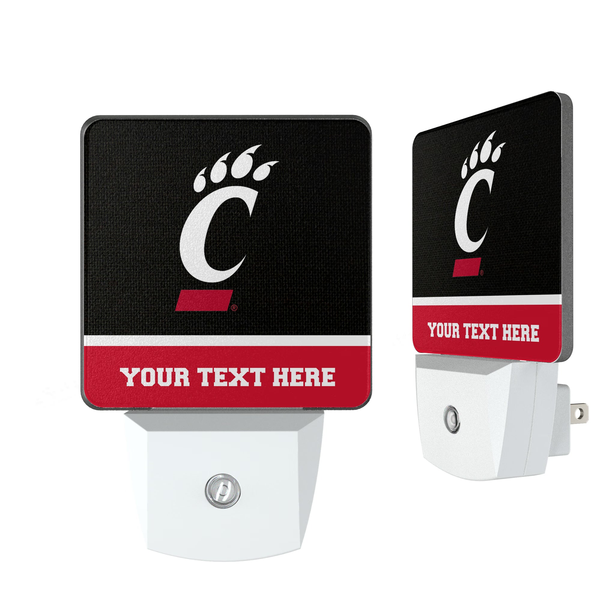 University of Cincinnati Bearcats Personalized Endzone Solid Night Light 2-Pack