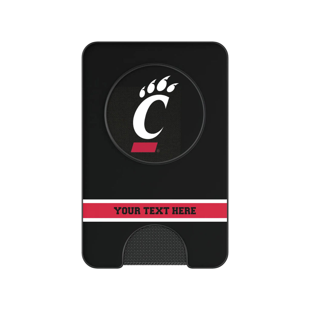University of Cincinnati Bearcats Personalized Endzone Solid Popsockets Wallet Magnetic