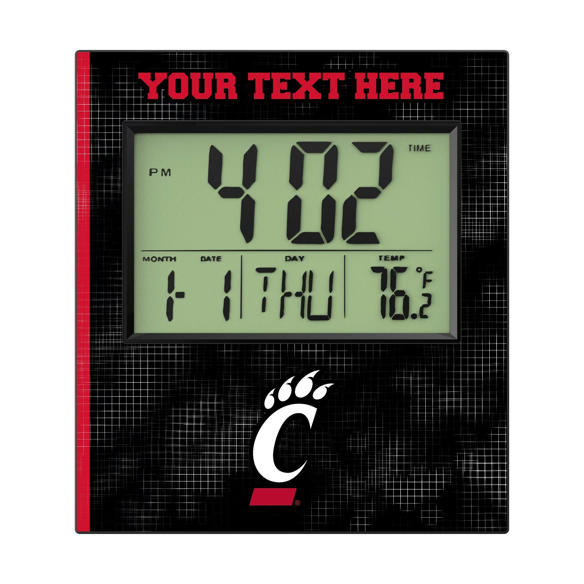University of Cincinnati Bearcats Personalized Hatch Wall Clock