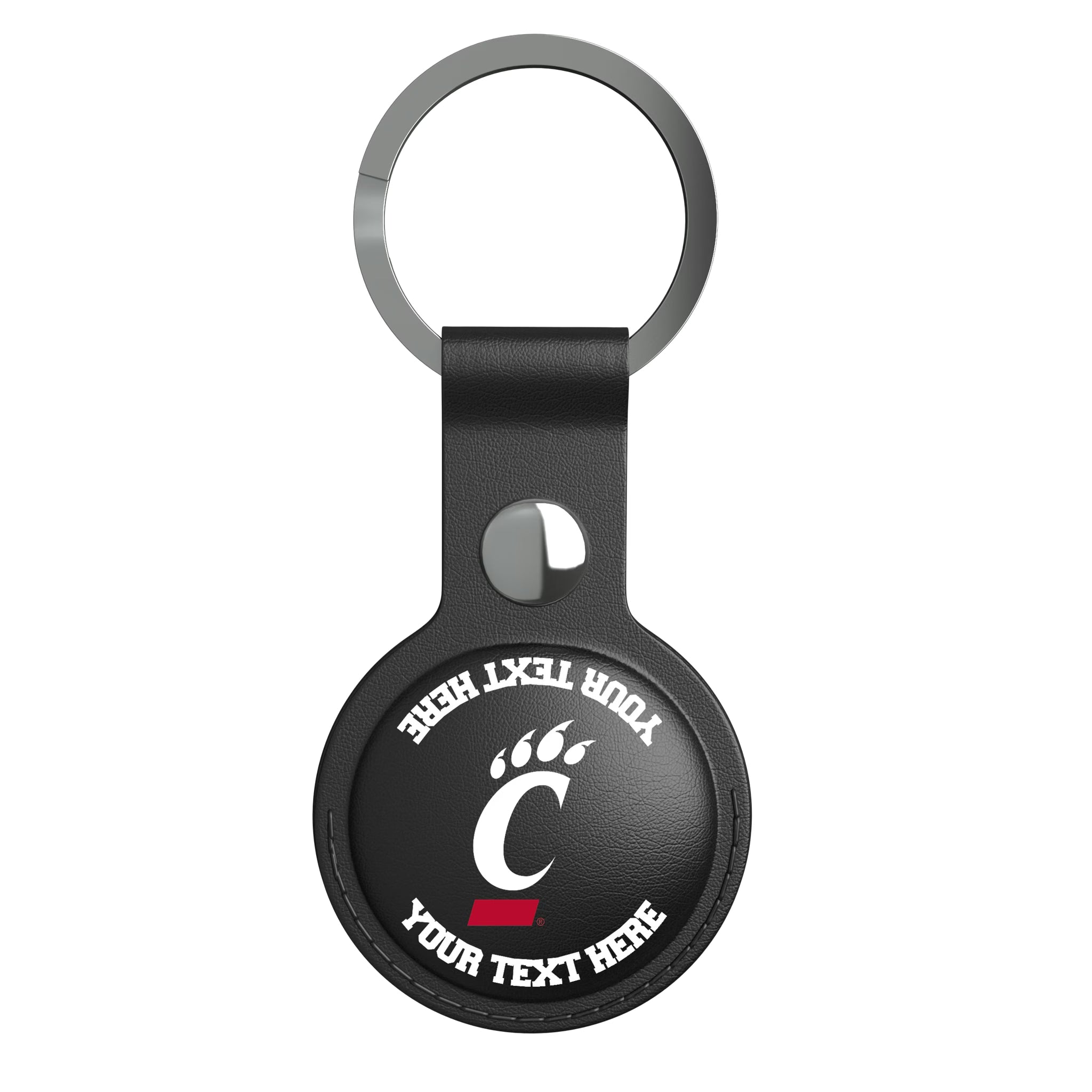University of Cincinnati Bearcats Personalized Insignia AirTag Black Airtag Holder