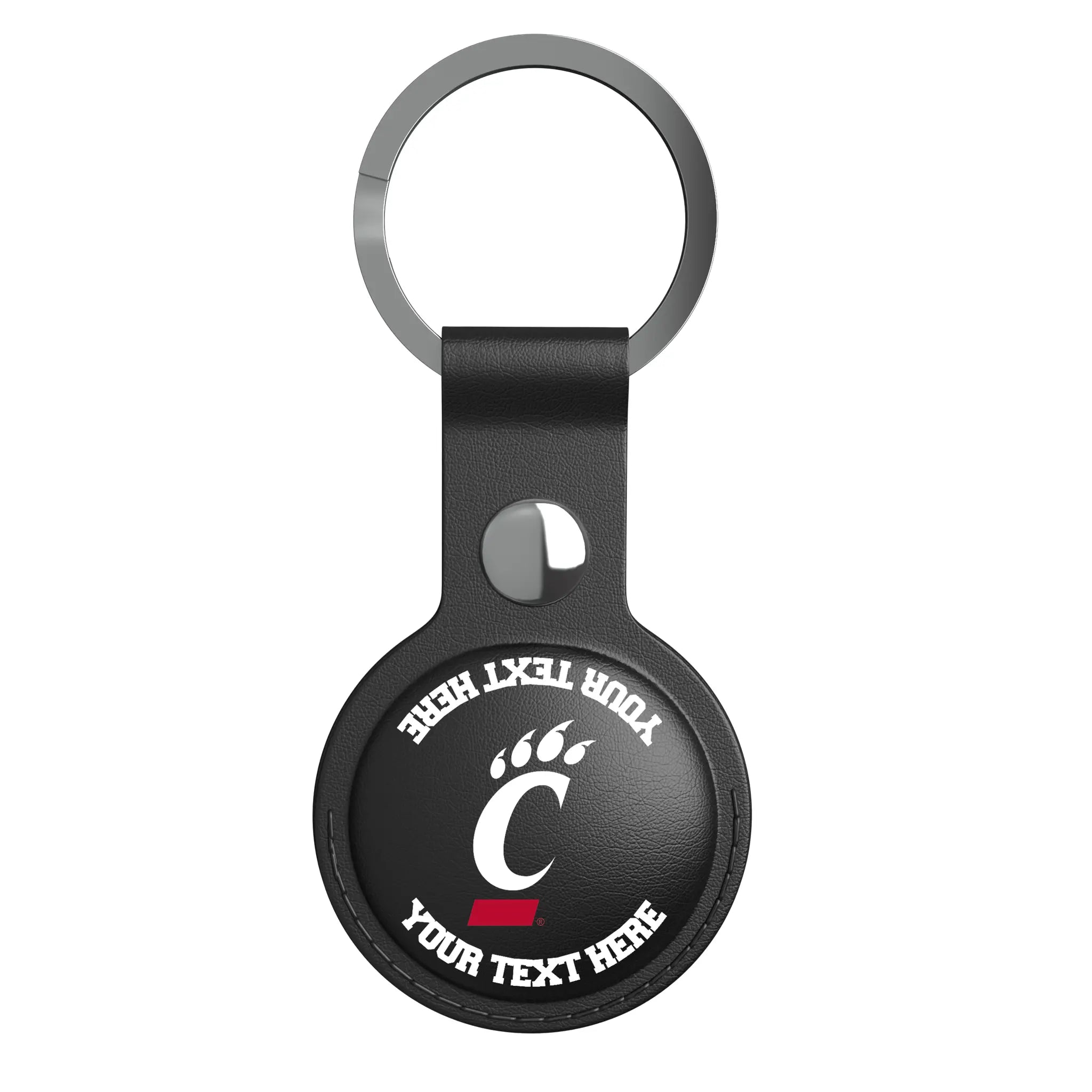 University of Cincinnati Bearcats Personalized Insignia AirTag Black Airtag Holder