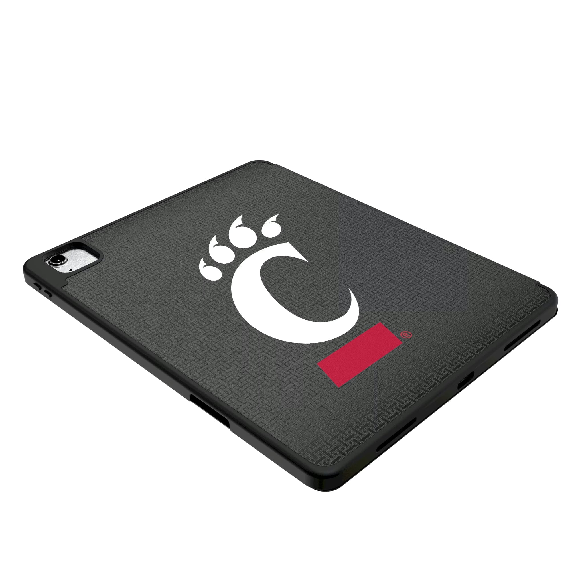 University of Cincinnati Bearcats Personalized Linen iPad Tablet Case for Apple iPad - Isometric View