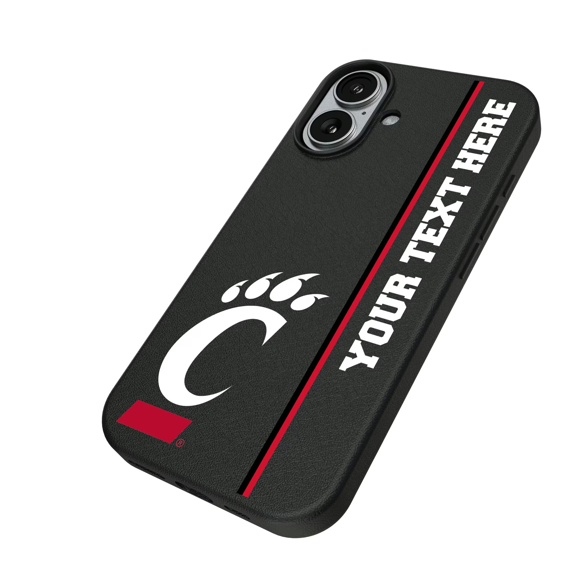 University of Cincinnati Bearcats Personalized Sidebard iPhone MagSafe Compatible Phone Case for Apple iPhone - Isometric View#Device_iPhone 17