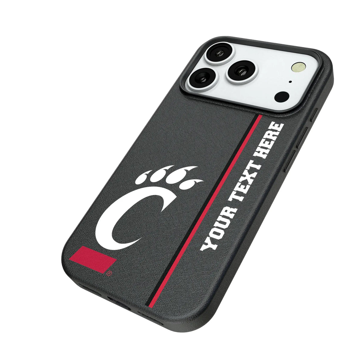 University of Cincinnati Bearcats Personalized Sidebard iPhone MagSafe Compatible Phone Case for Apple iPhone - Isometric View#Device_iPhone 18 Pro