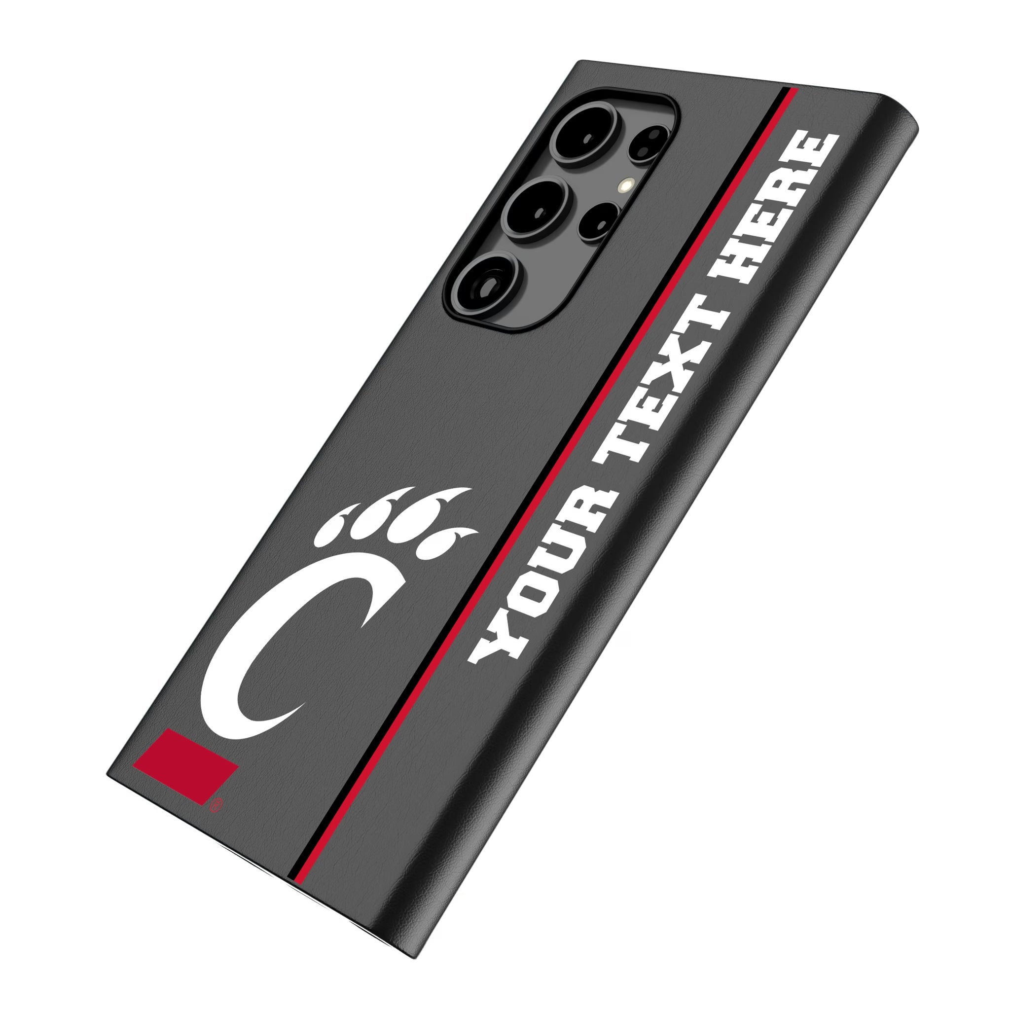 University of Cincinnati Bearcats Personalized Sidebard Galaxy MagSafe Compatible Phone Case for Samsung Galaxy - Isometric View