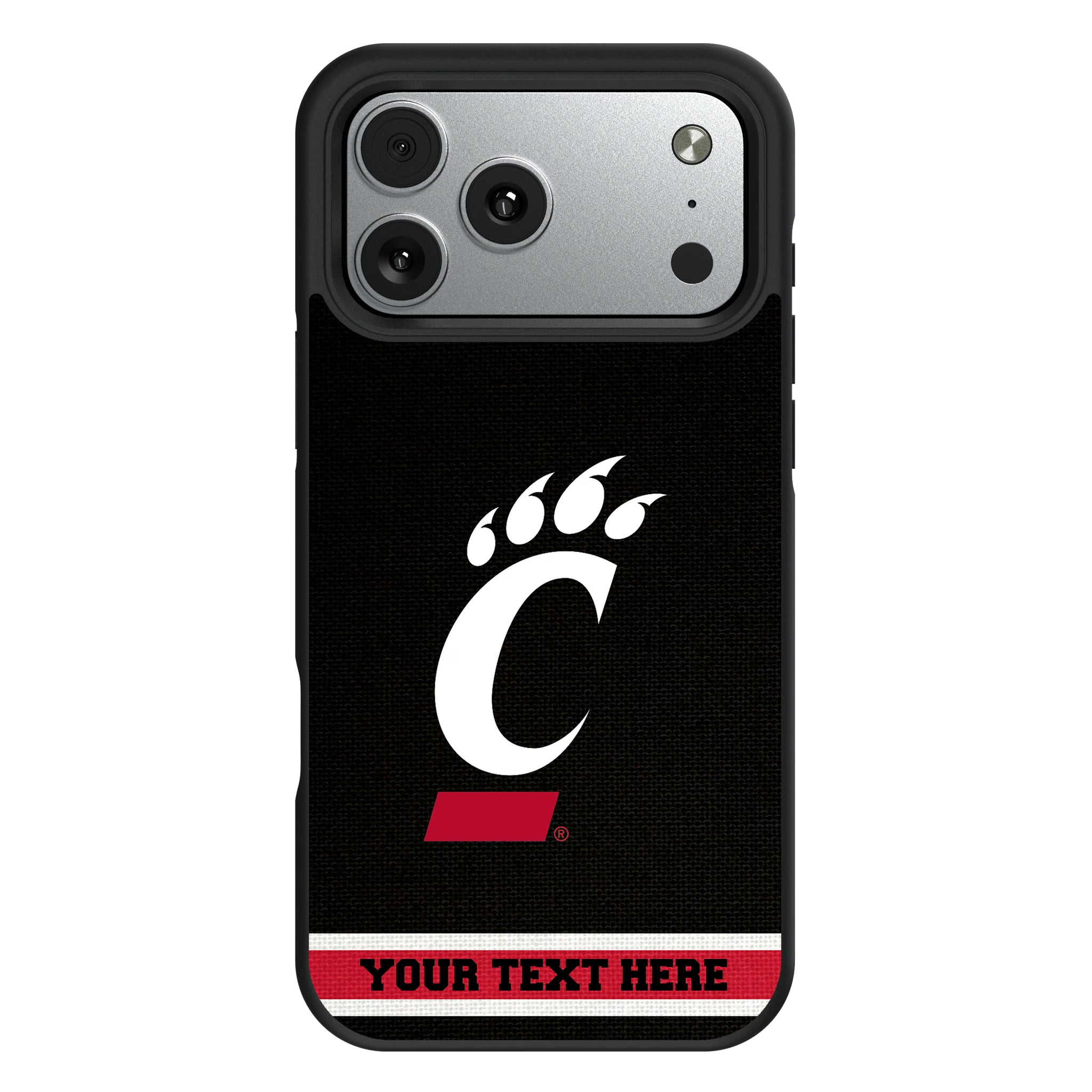 University of Cincinnati Bearcats Personalized Stripe iPhone Bump Phone Case for Apple iPhone#Device_iPhone 17 Pro Max