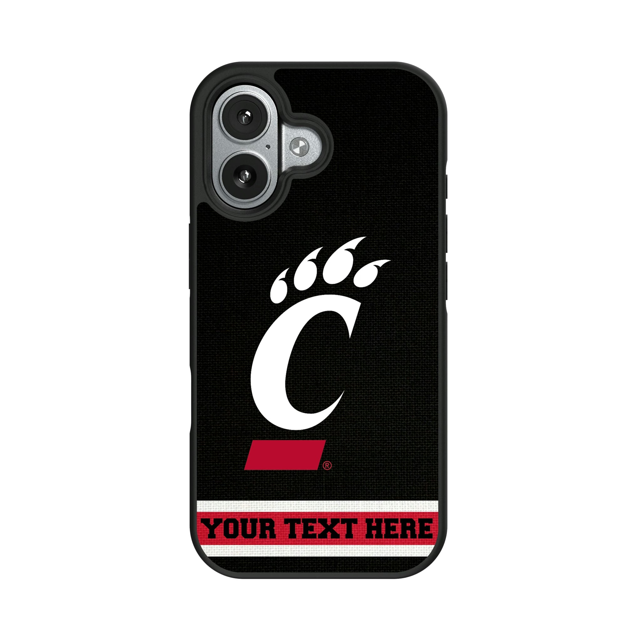 University of Cincinnati Bearcats Personalized Stripe iPhone Bump Phone Case for Apple iPhone#Device_iPhone 17