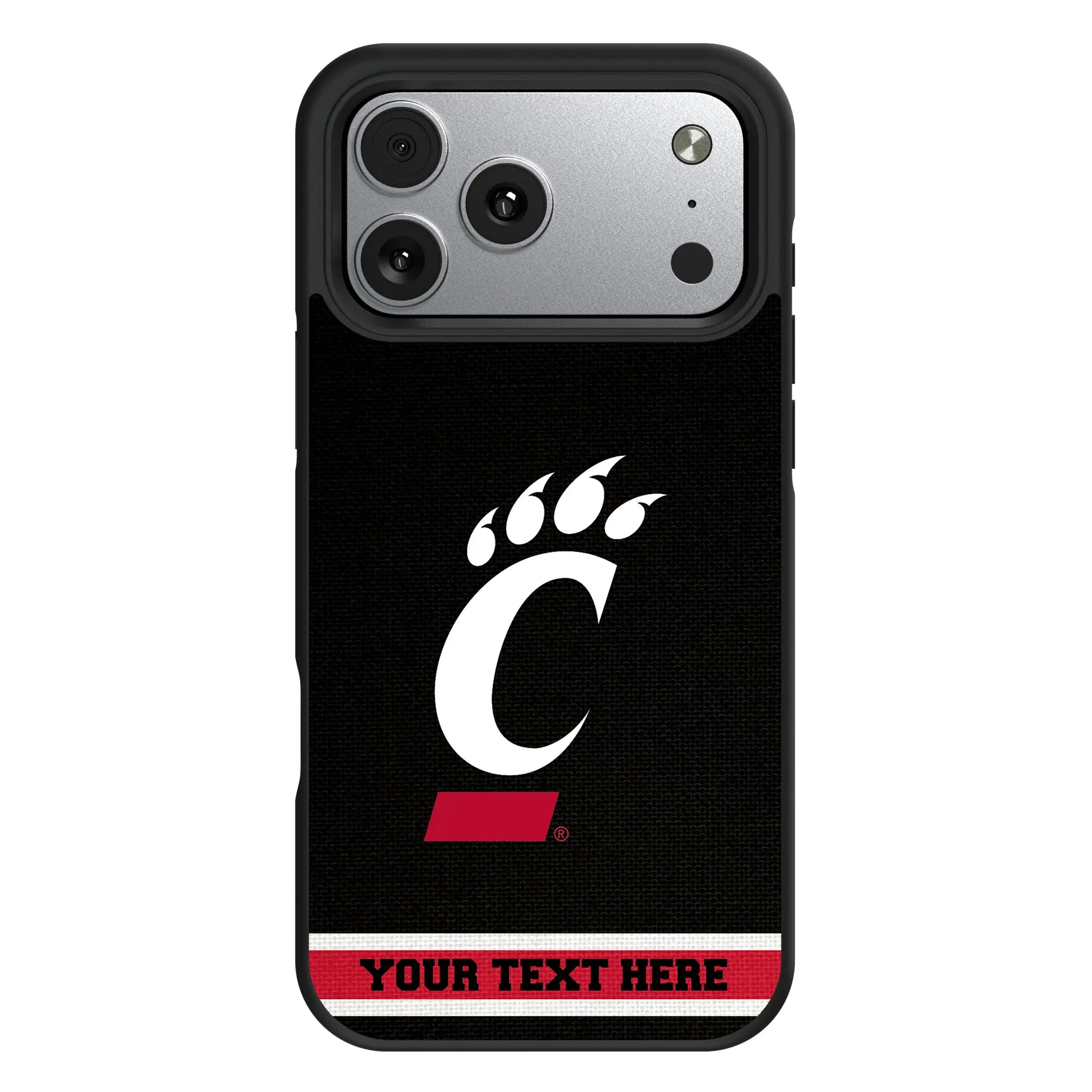 University of Cincinnati Bearcats Personalized Stripe iPhone Bump Phone Case for Apple iPhone#Device_iPhone 17 Pro Max