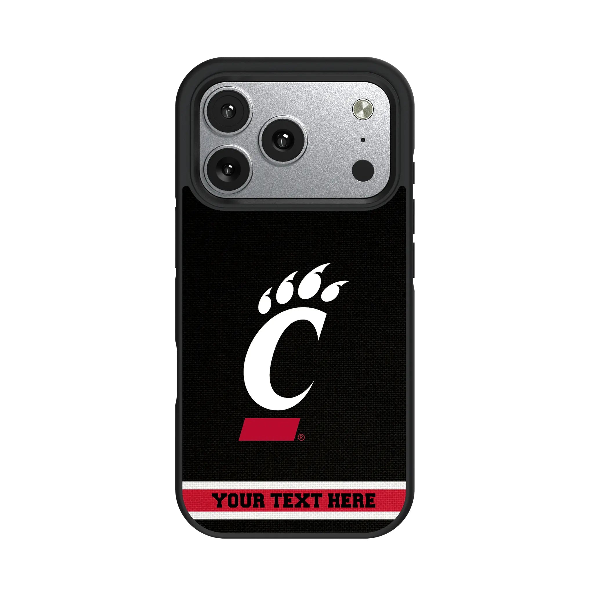 University of Cincinnati Bearcats Personalized Stripe iPhone Bump Phone Case for Apple iPhone#Device_iPhone 17 Pro