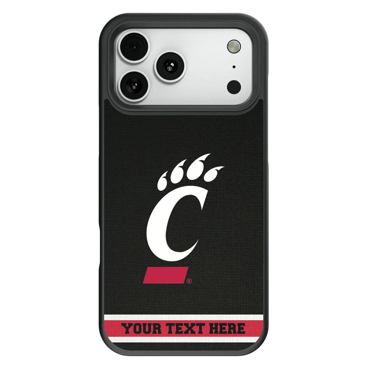 University of Cincinnati Bearcats Personalized Stripe Bump Phone Case for Apple iPhone