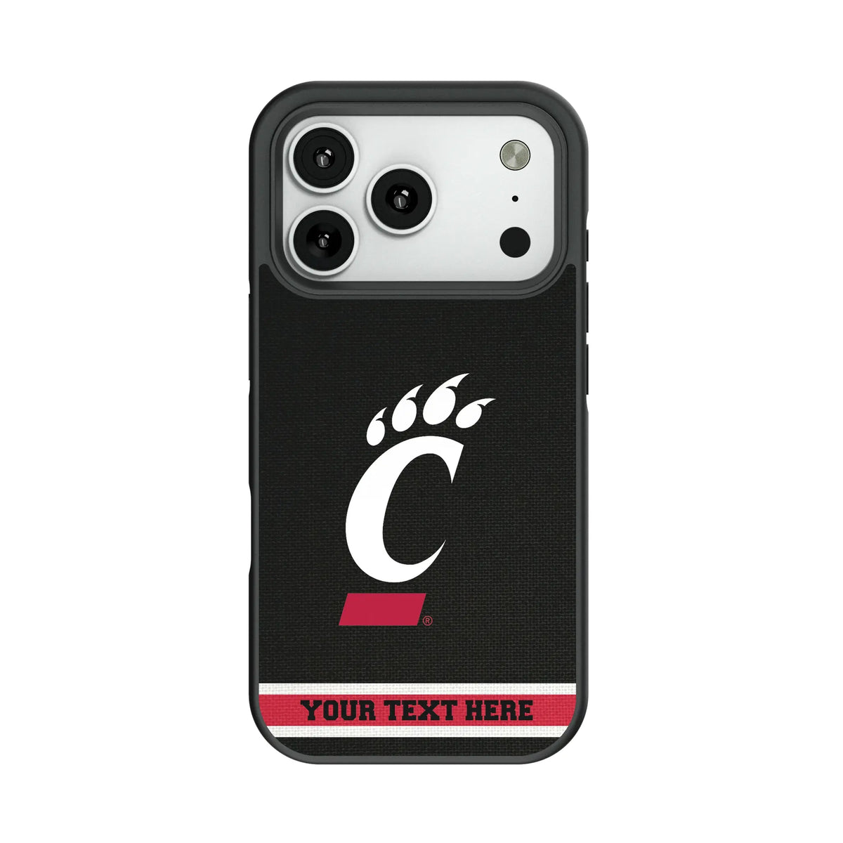University of Cincinnati Bearcats Personalized Stripe Bump Phone Case for Apple iPhone