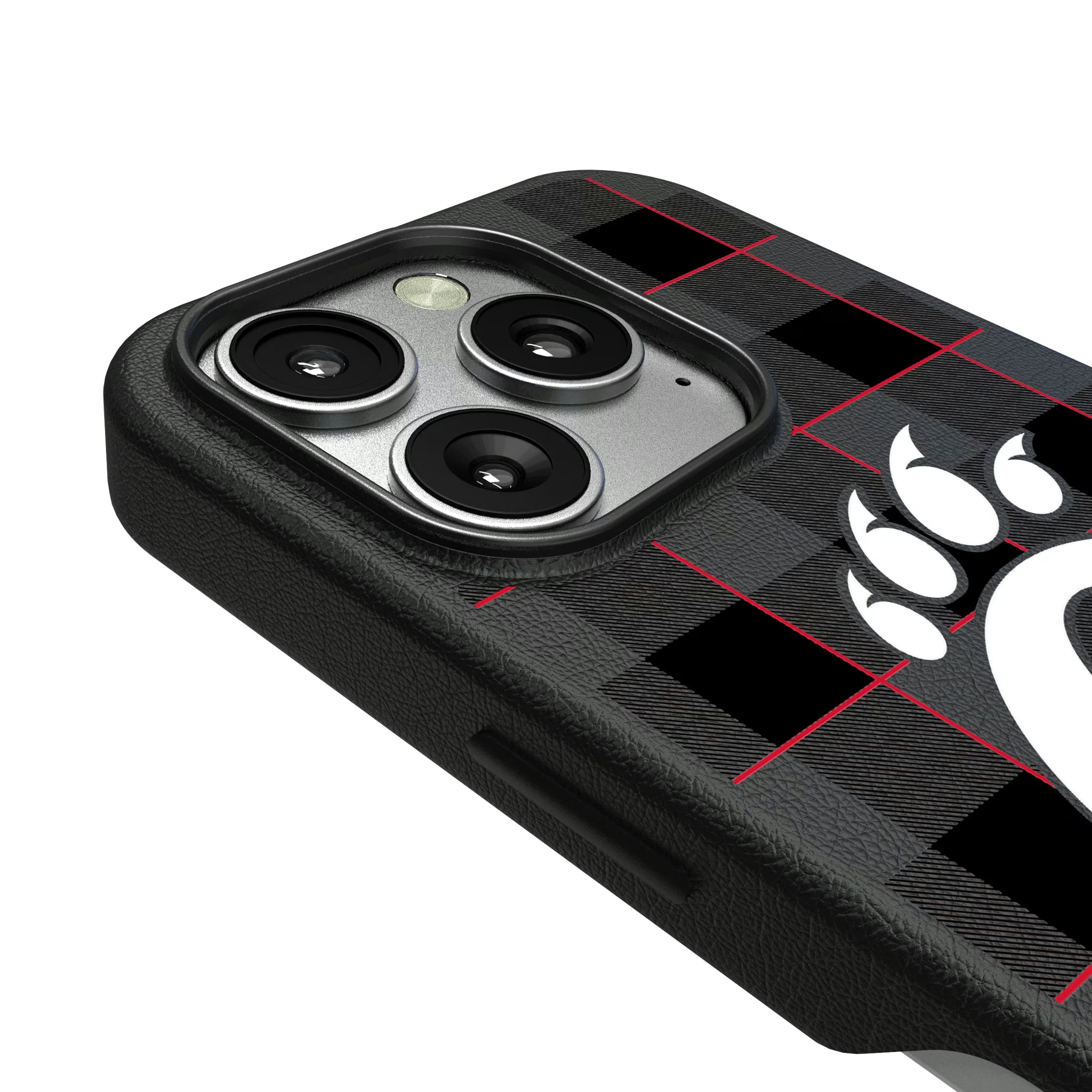 University of Cincinnati Bearcats Plaid iPhone MagSafe Compatible Phone Case for Apple iPhone - Detail