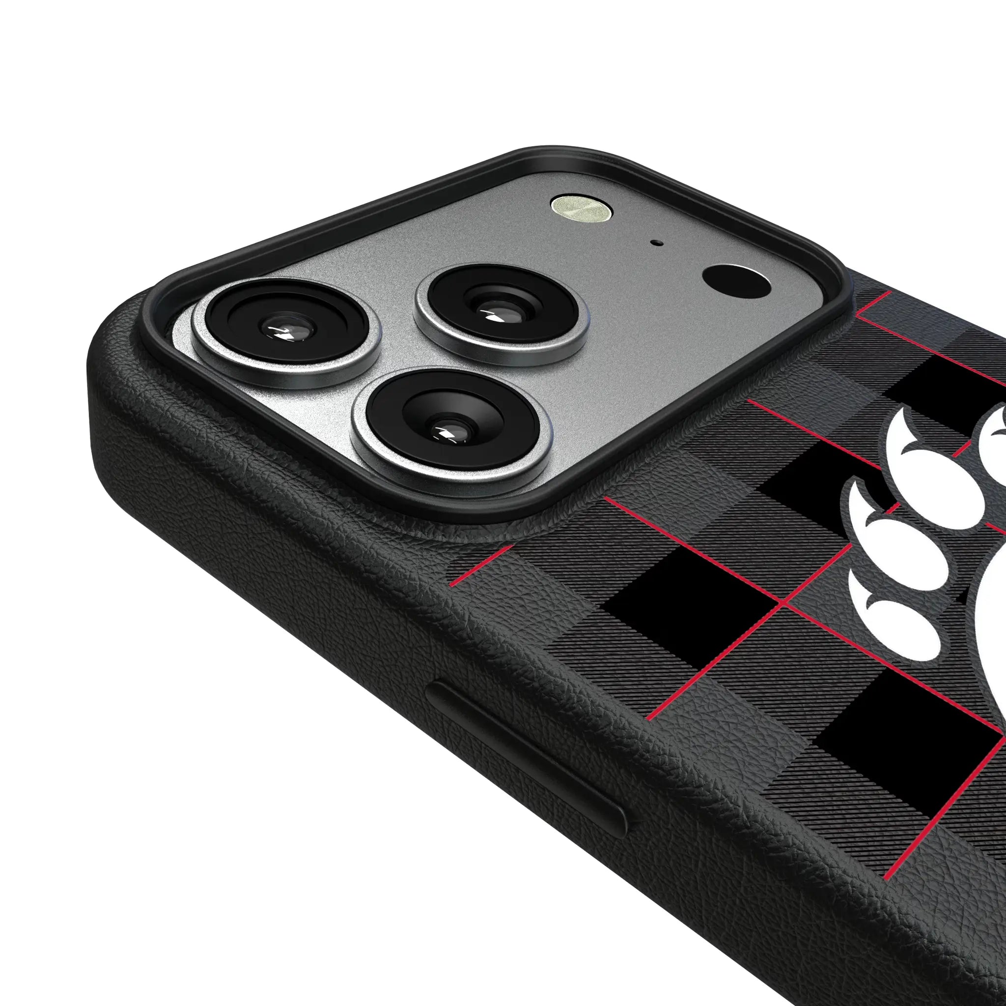 University of Cincinnati Bearcats Plaid iPhone MagSafe Compatible Phone Case for Apple iPhone - Detail#Device_iPhone 17 Pro
