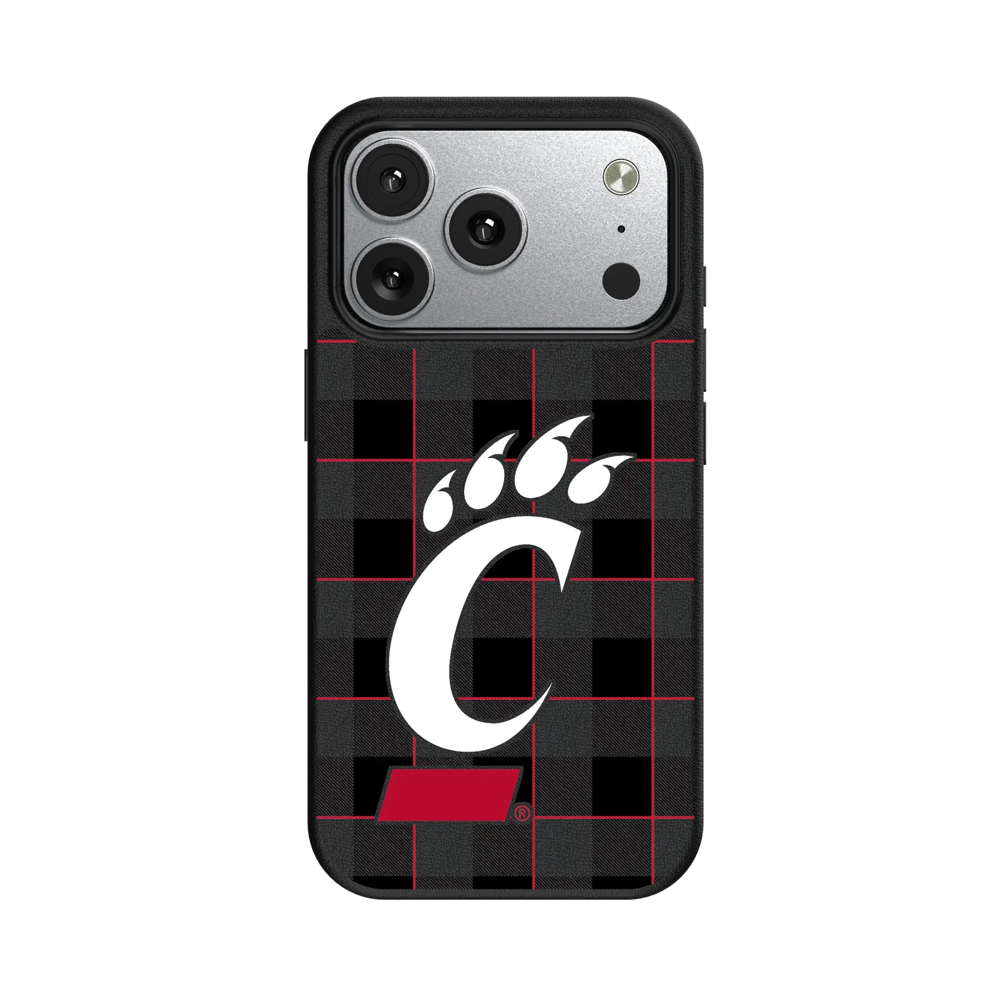 University of Cincinnati Bearcats Plaid iPhone MagSafe Compatible Phone Case for Apple iPhone#Device_iPhone 17 Pro