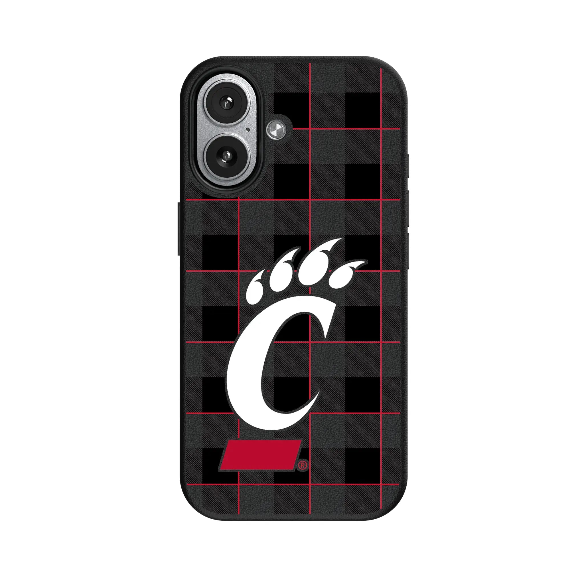 University of Cincinnati Bearcats Plaid iPhone MagSafe Compatible Phone Case for Apple iPhone#Device_iPhone 17