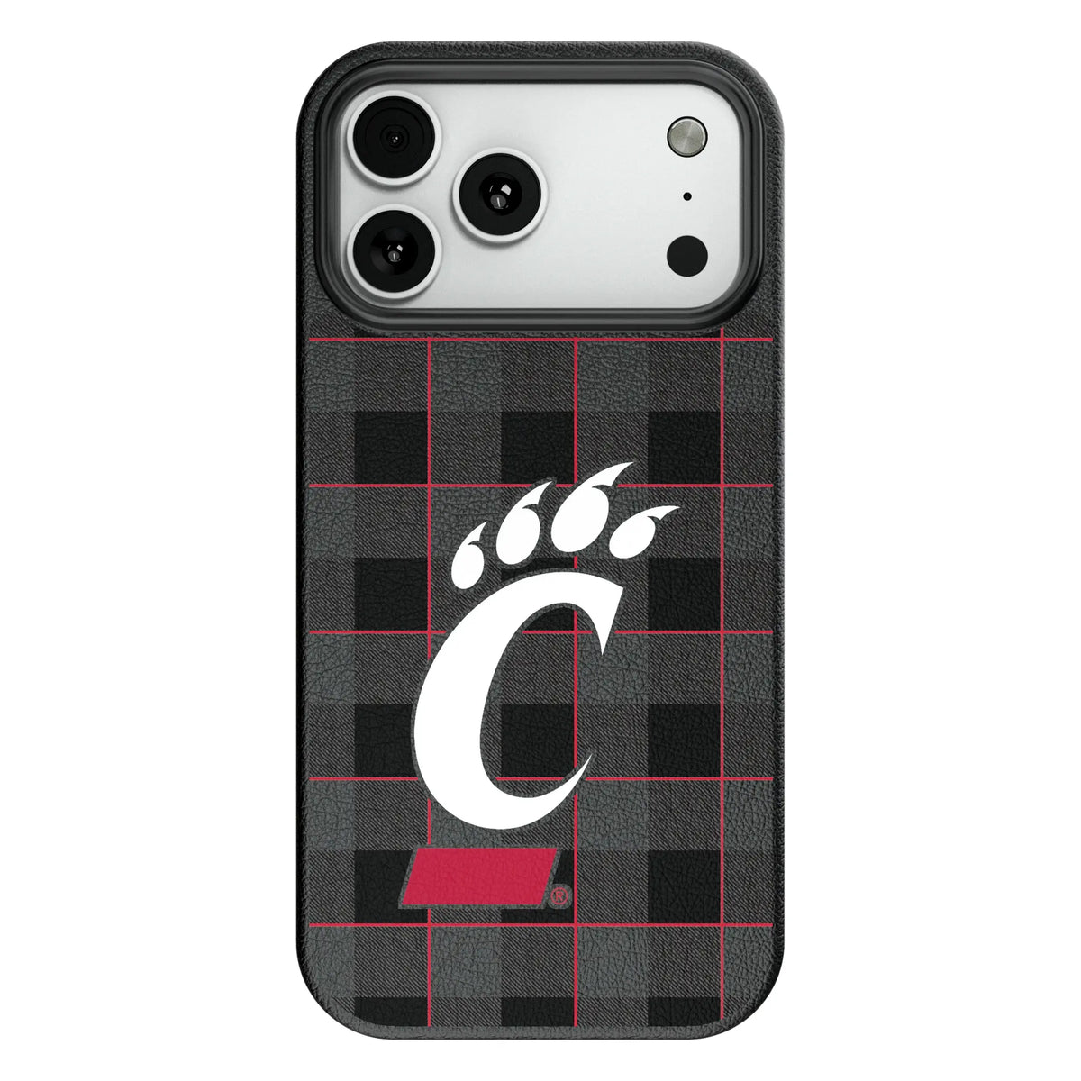 University of Cincinnati Bearcats Plaid MagSafe Compatible Phone Case for Apple iPhone