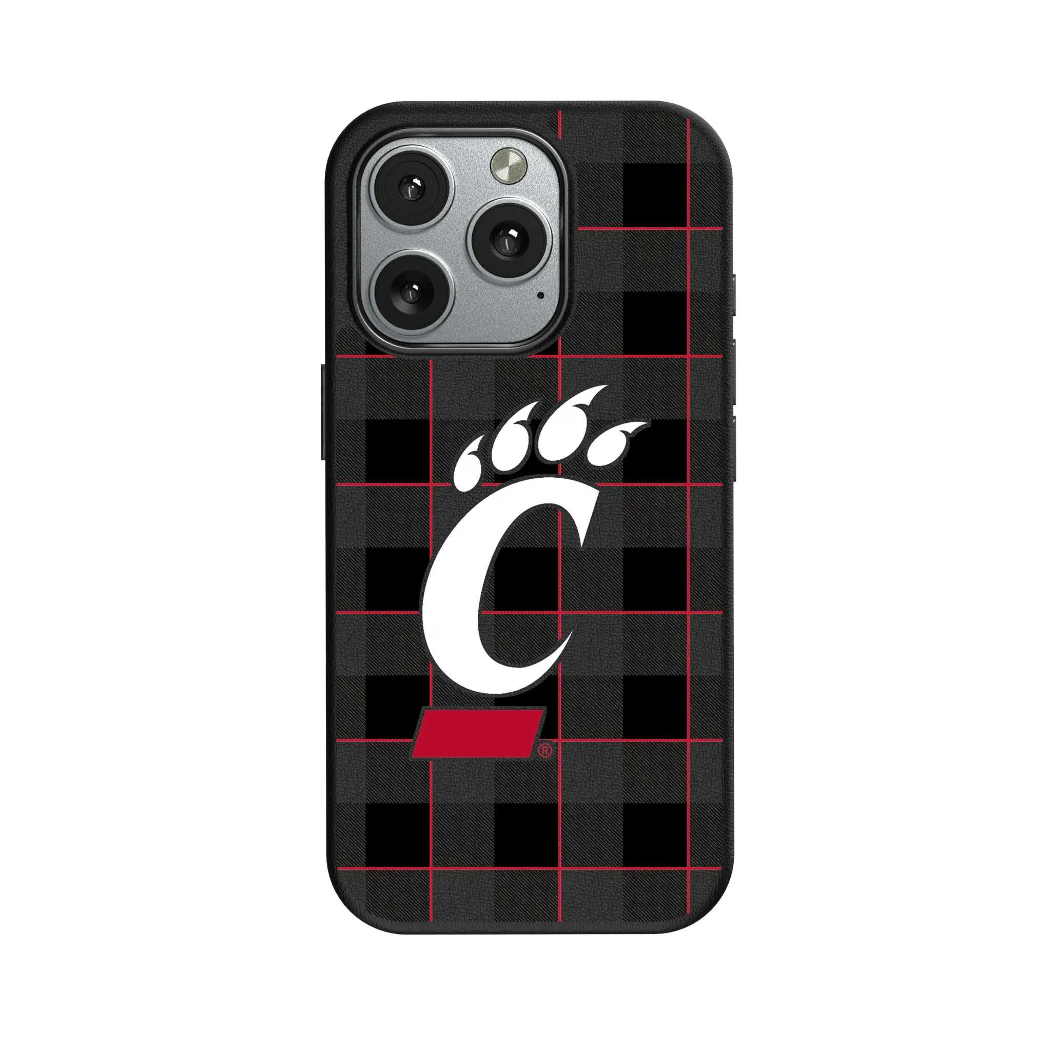 University of Cincinnati Bearcats Plaid iPhone MagSafe Compatible Phone Case for Apple iPhone