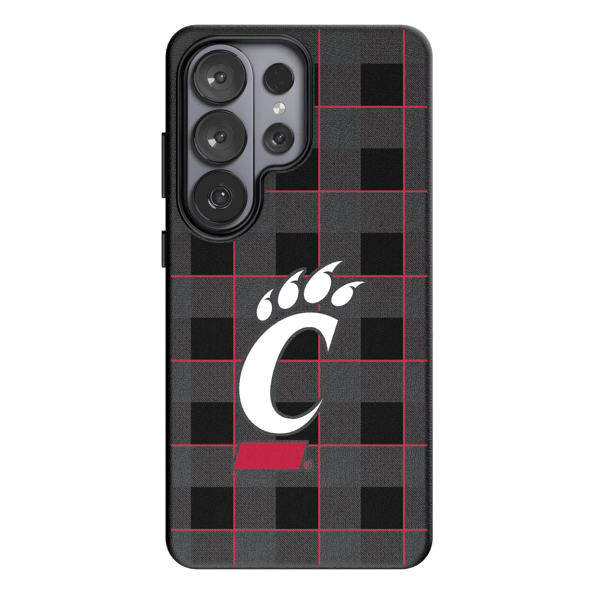 University of Cincinnati Bearcats Plaid Galaxy MagSafe Compatible Phone Case for Samsung Galaxy#Device_Galaxy S26 Ultra