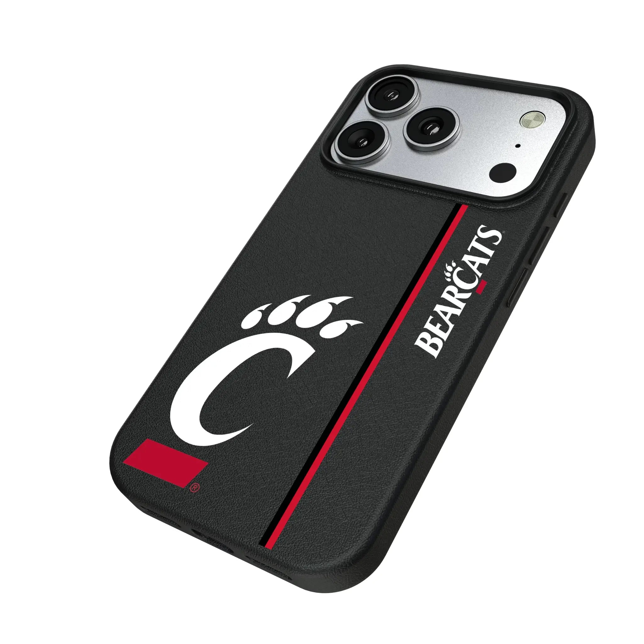 University of Cincinnati Bearcats Sidebar iPhone MagSafe Compatible Phone Case for Apple iPhone - Isometric View#Device_iPhone 17 Pro