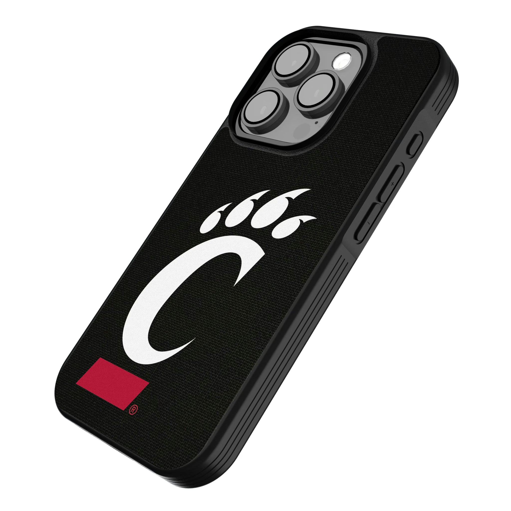 University of Cincinnati Bearcats Solid iPhone Bump Phone Case for Apple iPhone - Isometric View