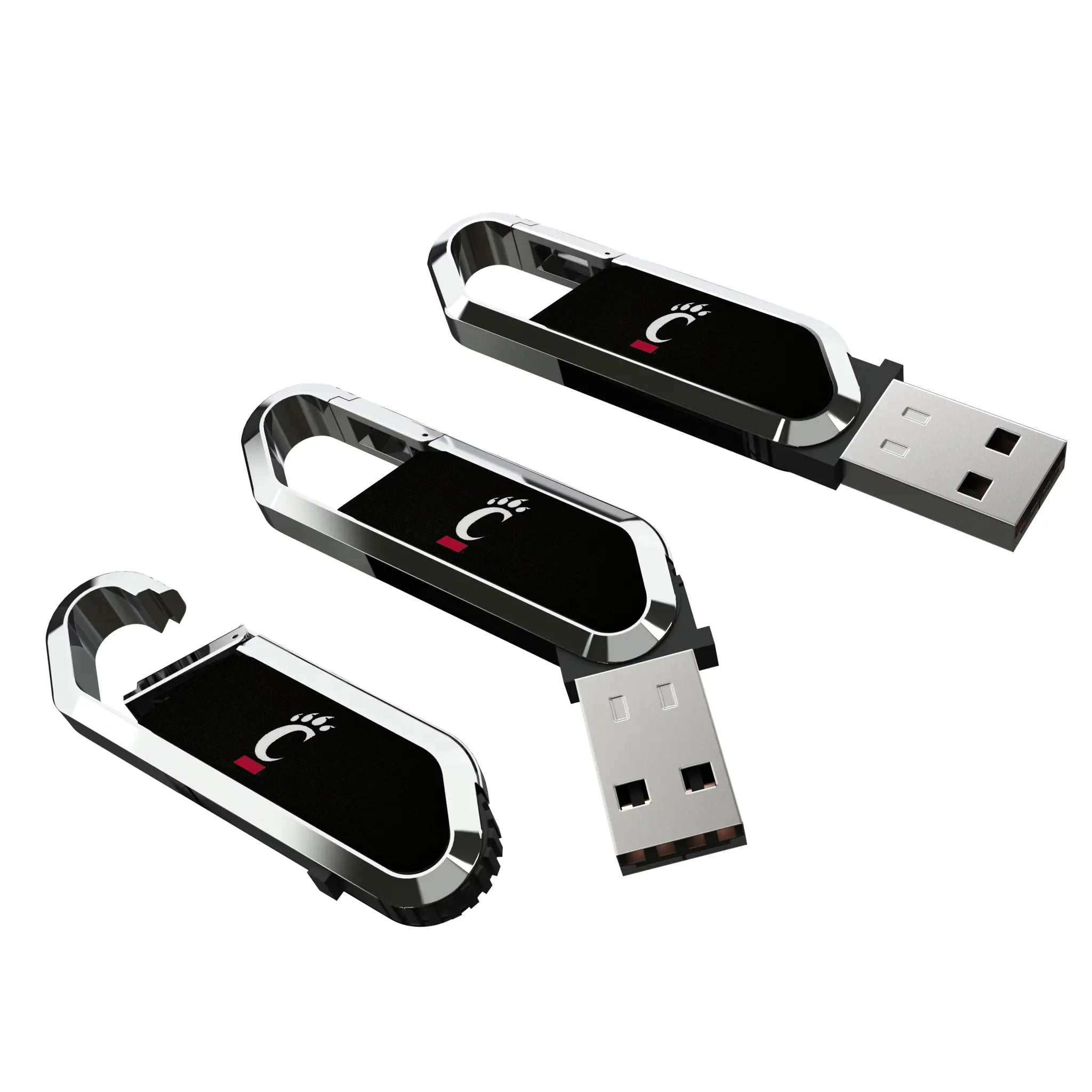 University of Cincinnati Bearcats Solid USB 64GB Clip Style Flash Drive