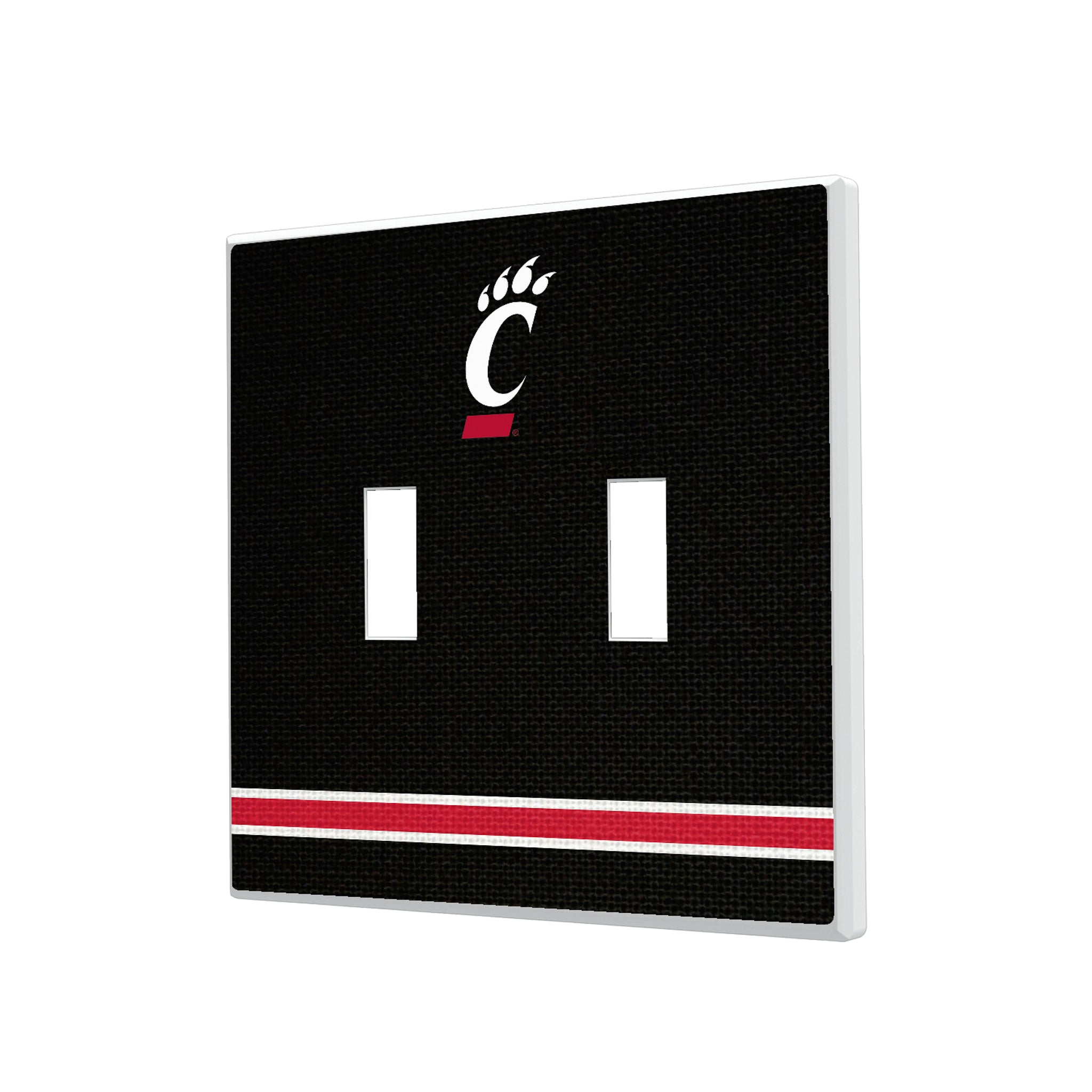 University of Cincinnati Bearcats Stripe Hidden-Screw Light Switch Plate#Style_Double Toggle