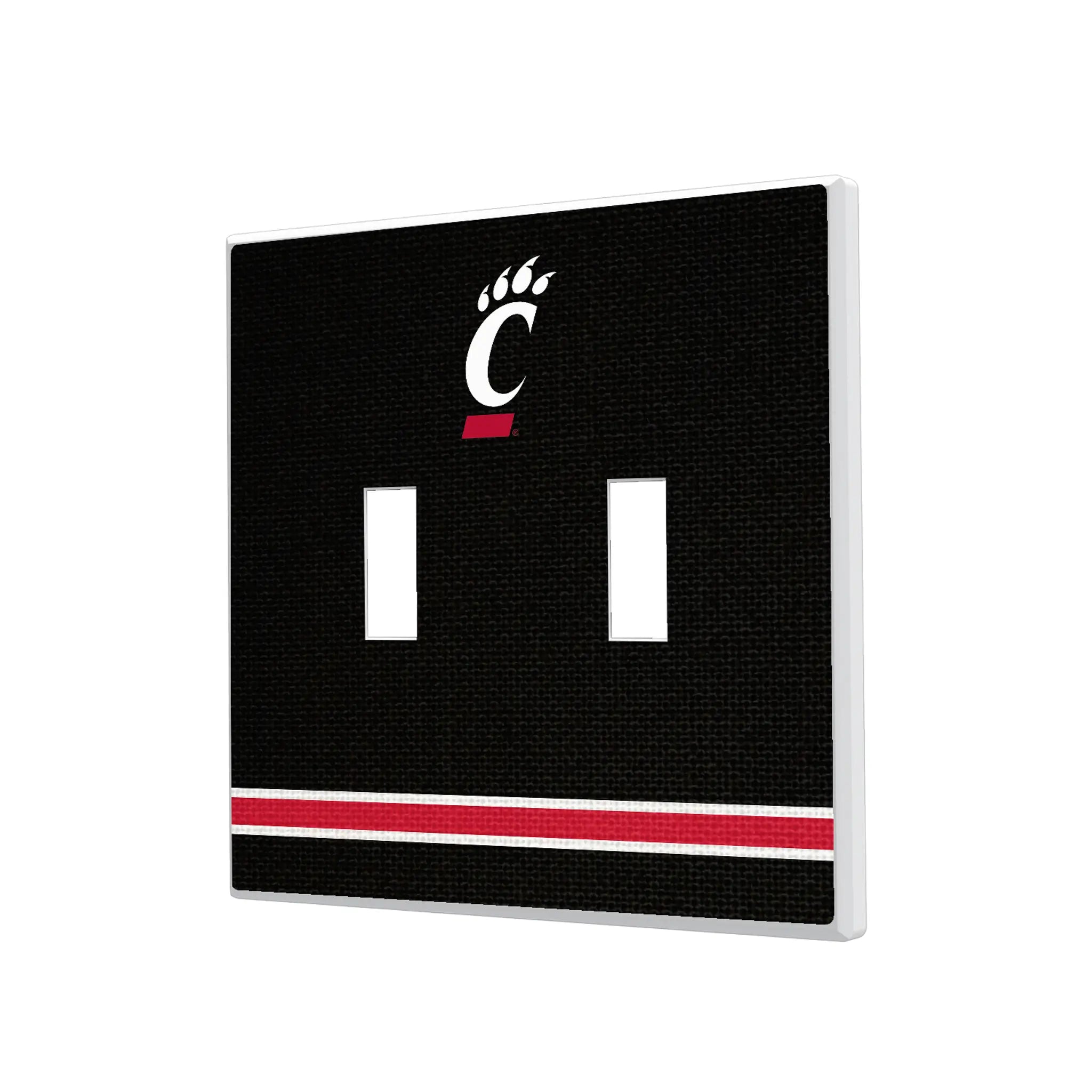 University of Cincinnati Bearcats Stripe Hidden-Screw Light Switch Plate#Style_Double Toggle