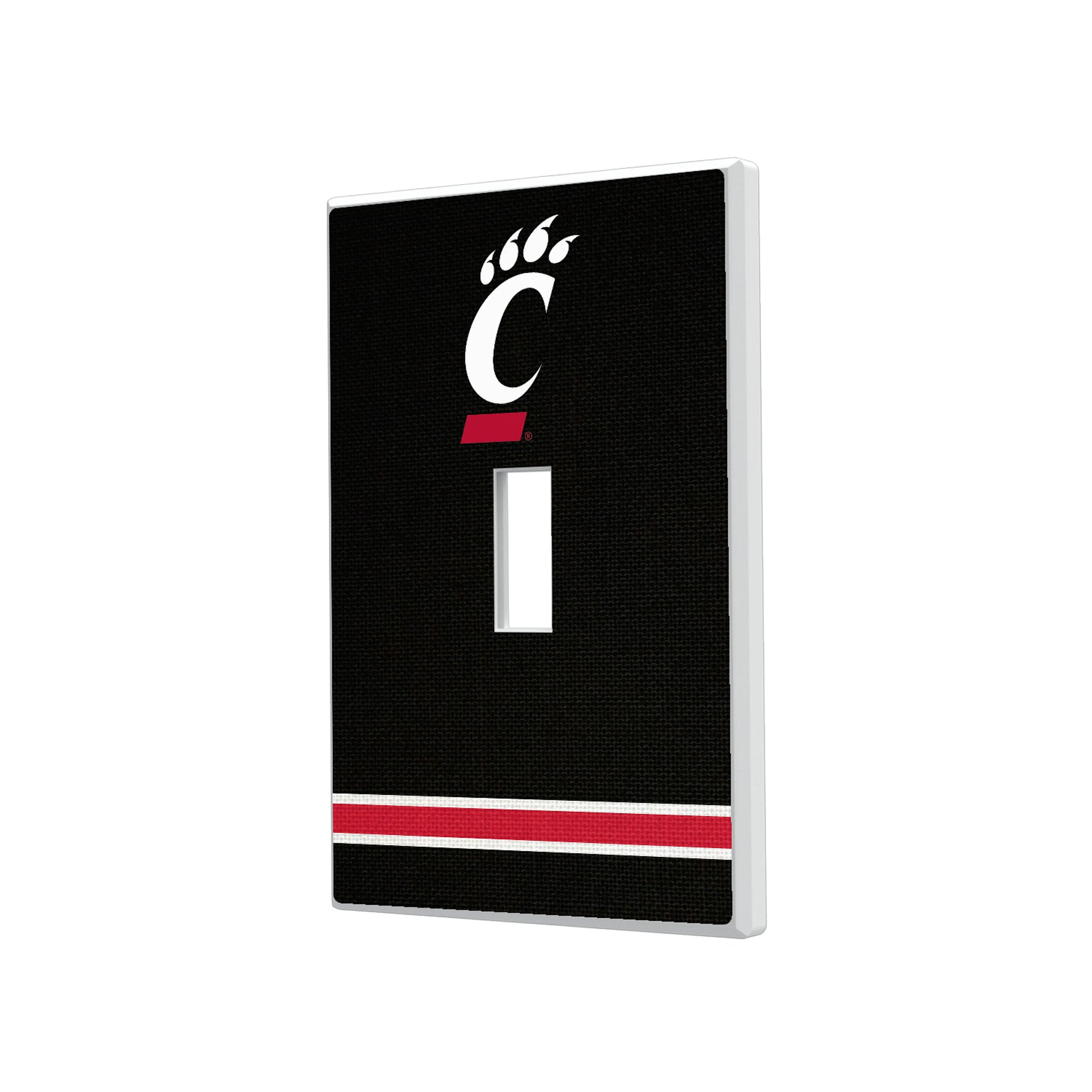 University of Cincinnati Bearcats Stripe Hidden-Screw Light Switch Plate#Style_Single Toggle