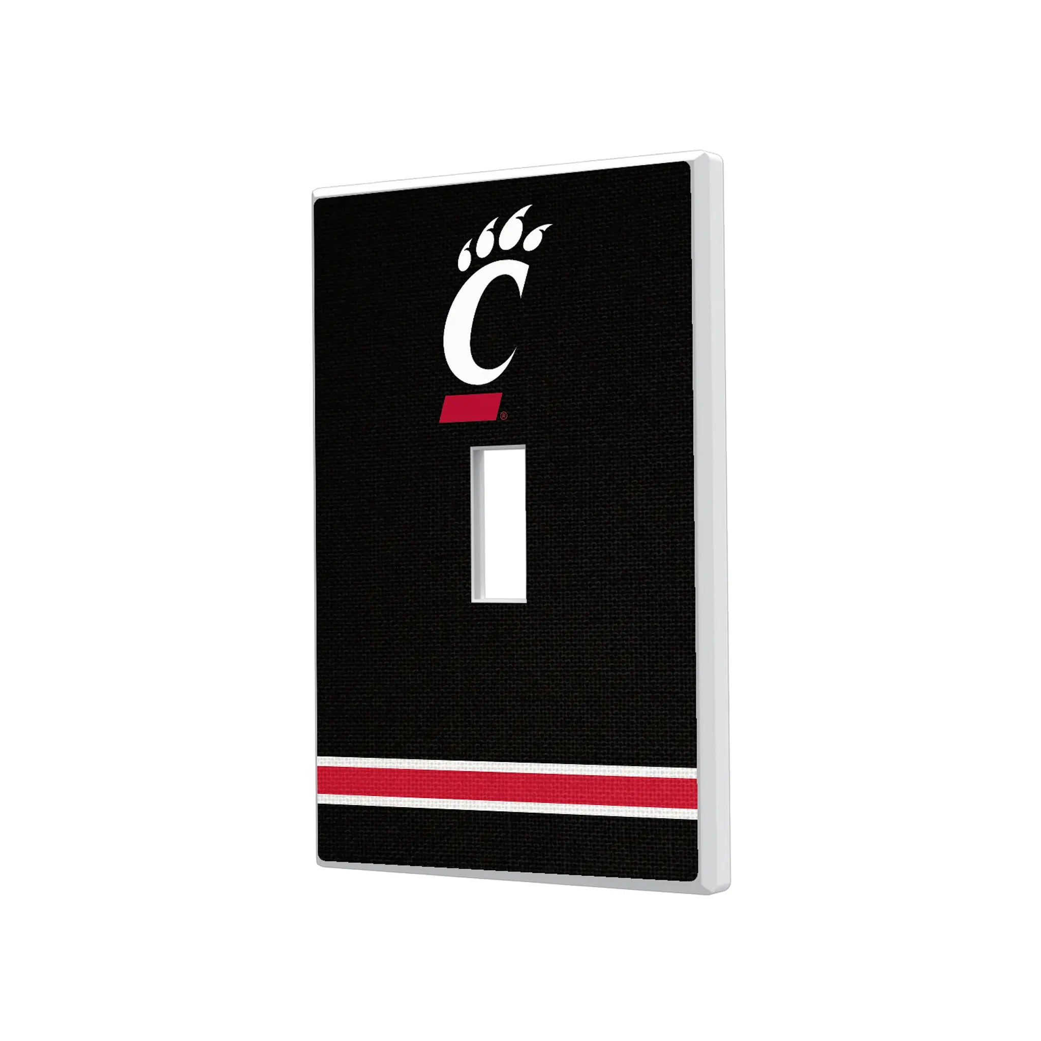 University of Cincinnati Bearcats Stripe Hidden-Screw Light Switch Plate#Style_Single Toggle