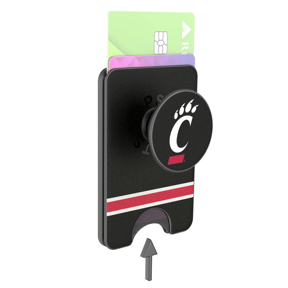 University of Cincinnati Bearcats Stripe Popsockets Wallet Magnetic - Detail
