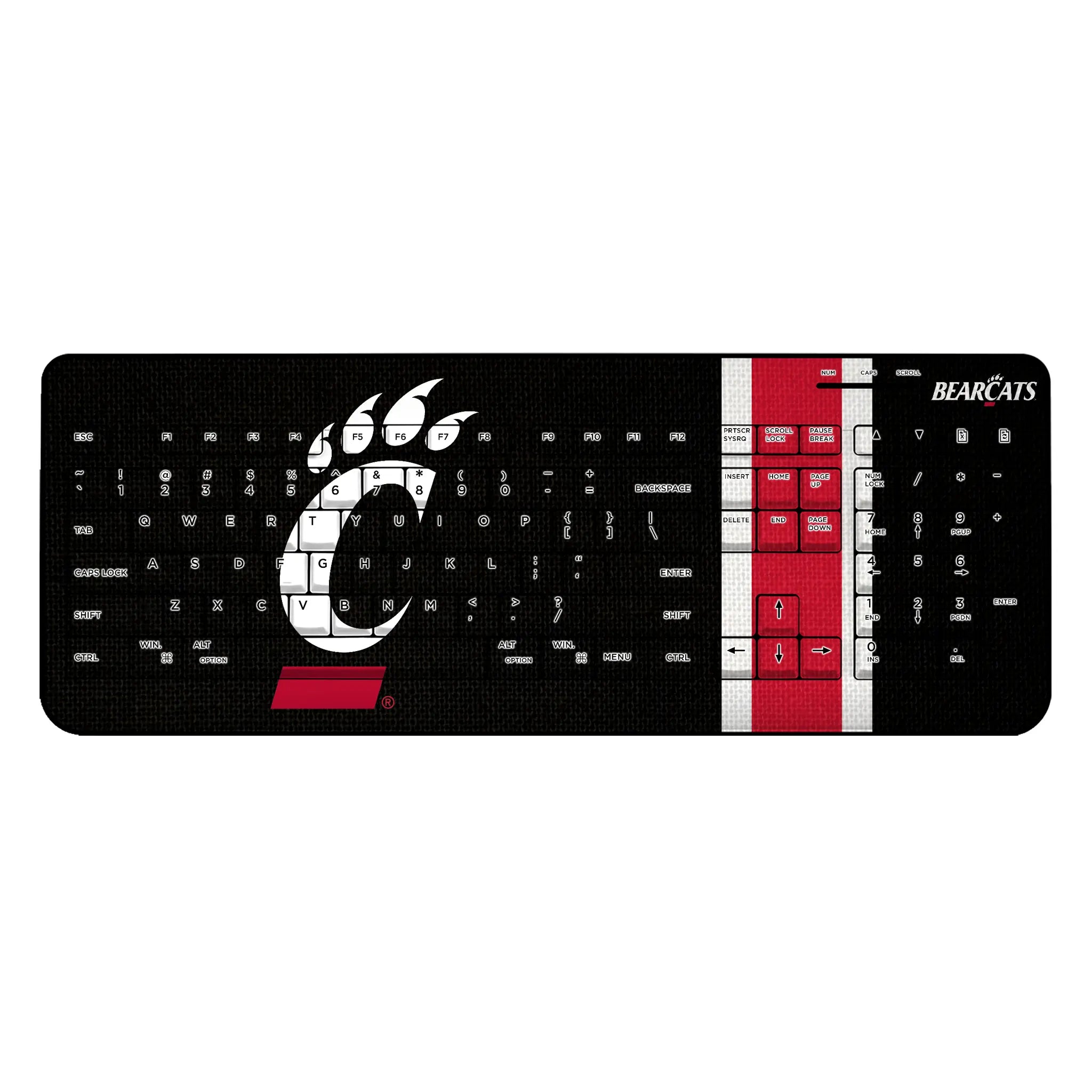 University of Cincinnati Bearcats Stripe Wireless USB Keyboard