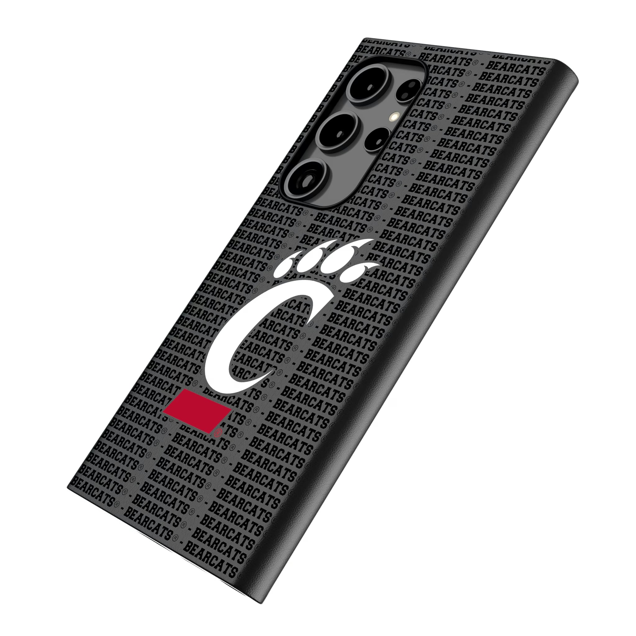 University of Cincinnati Bearcats Text Backdrop Galaxy MagSafe Compatible Phone Case for Samsung Galaxy - Isometric View