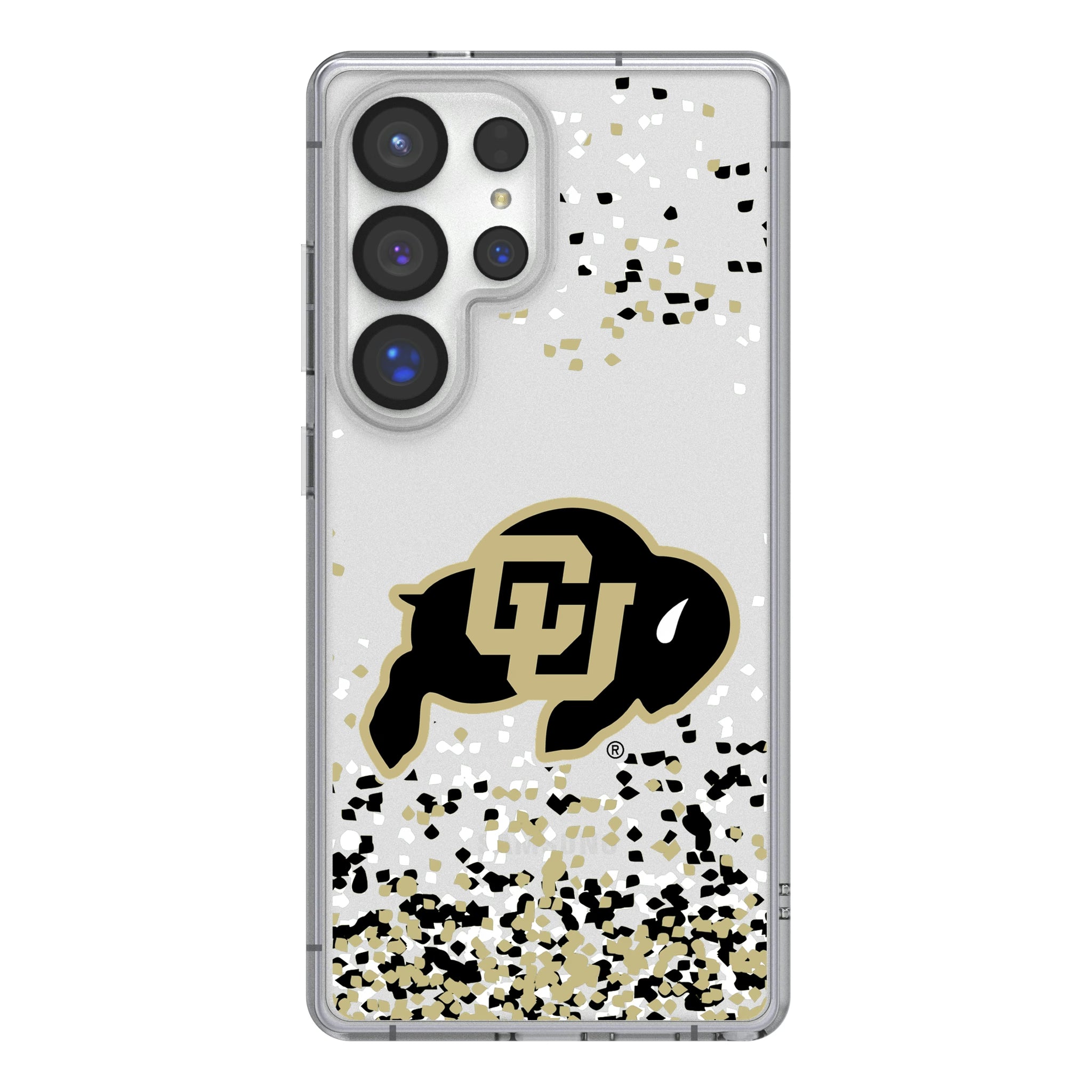 University of Colorado Buffaloes Confetti Galaxy Clear Phone Case for Samsung Galaxy
