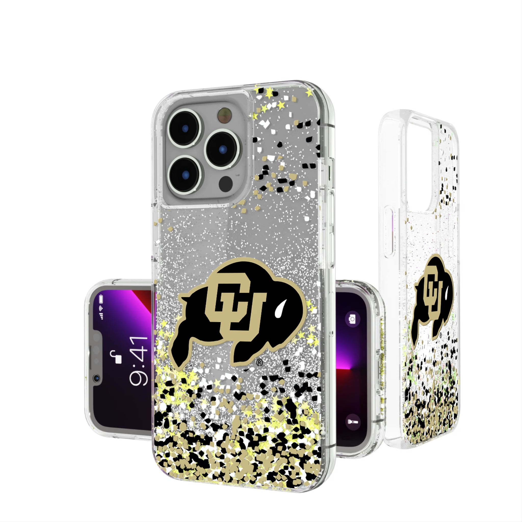 University of Colorado Buffaloes Confetti iPhone Glitter Phone Case for Apple iPhone