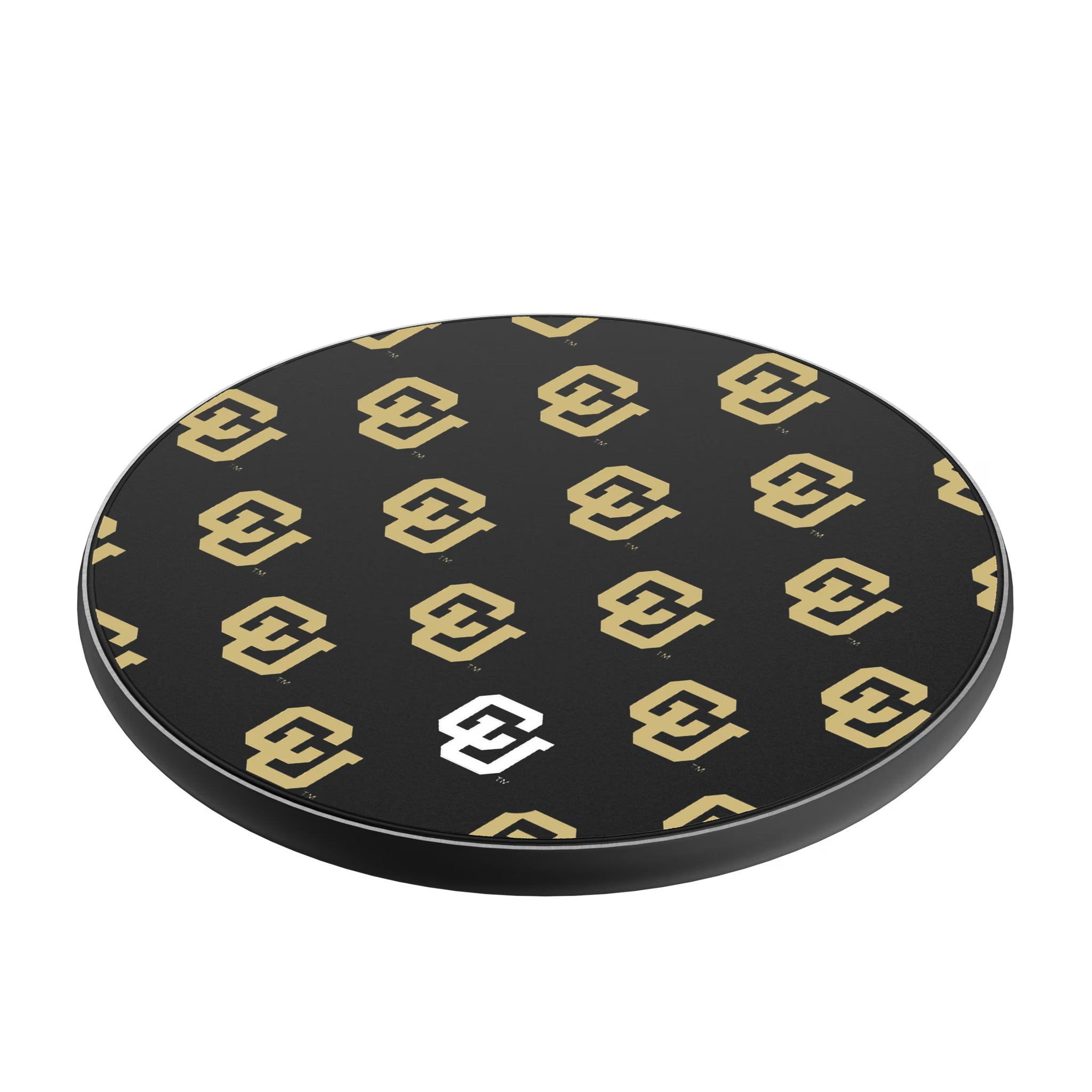 University of Colorado Buffaloes Fashion Pattern 15-Watt Wireless Charger - Isometric View