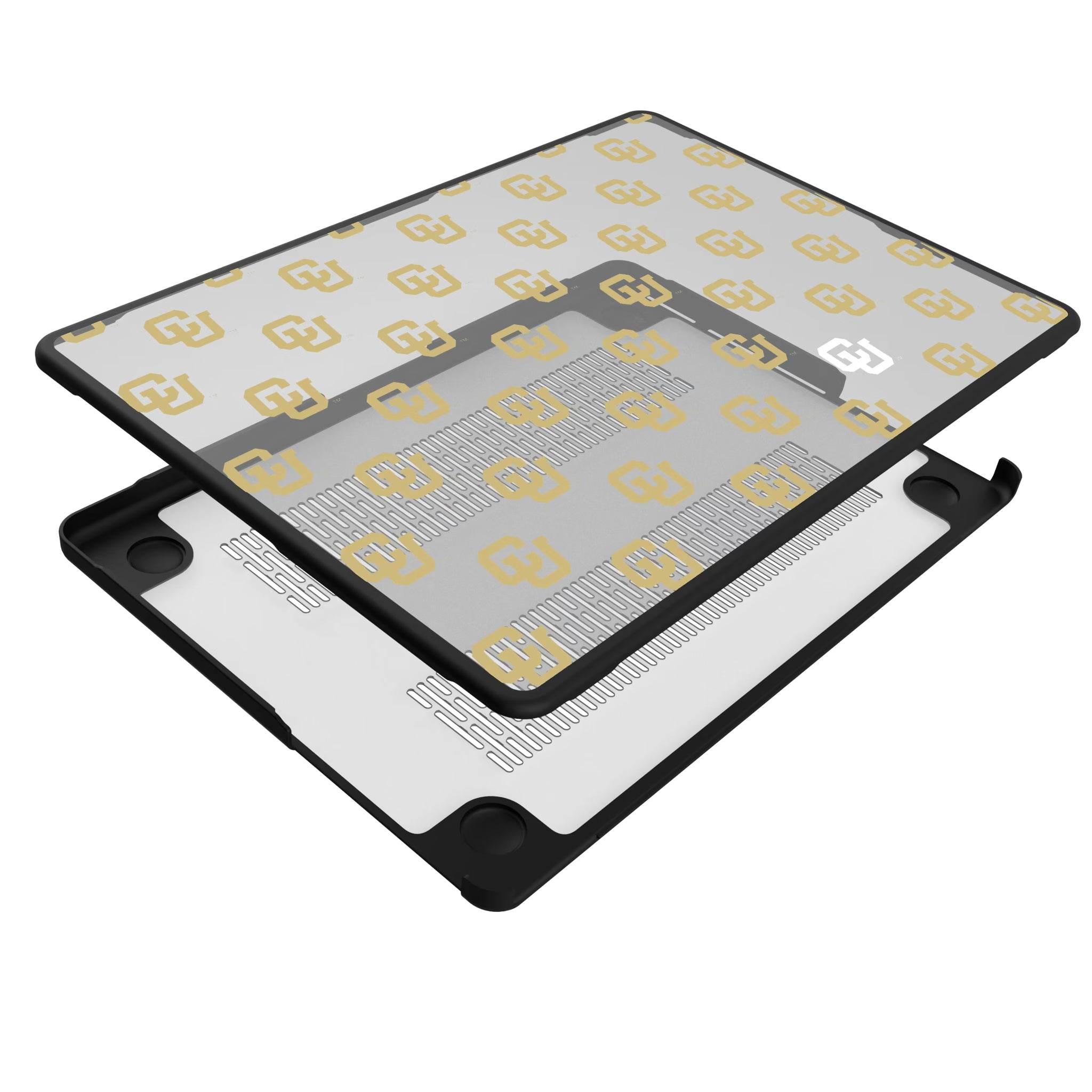 University of Colorado Buffaloes Fashion Pattern MacBook Laptop Case for Apple MacBook - Isometric View#Device_MacBook Pro (14-inch, 2021) / MacBook Pro (14-inch, 2023) / MacBook Pro (14-inch, 2024)