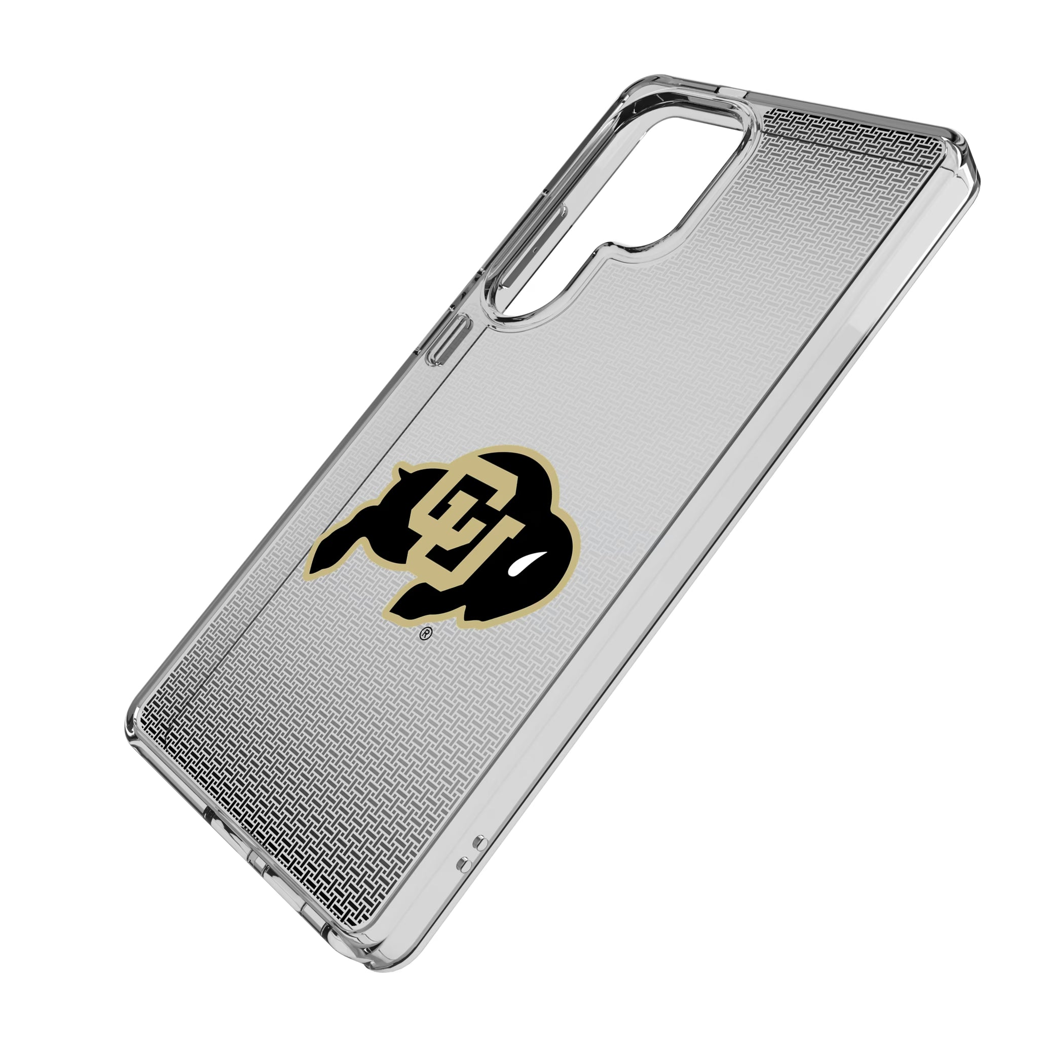 University of Colorado Buffaloes Linen Galaxy Clear Phone Case for Samsung Galaxy - Isometric View